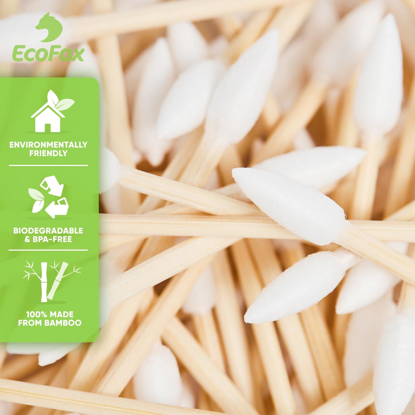 Precision Tip Cotton Swabs 200 Count | Organic & Biodegradable Pointed Cotton Buds | 100% Eco-Friendly & Natural | Perfect for Nails & Makeup, Fine Cleaning, Arts & Crafts