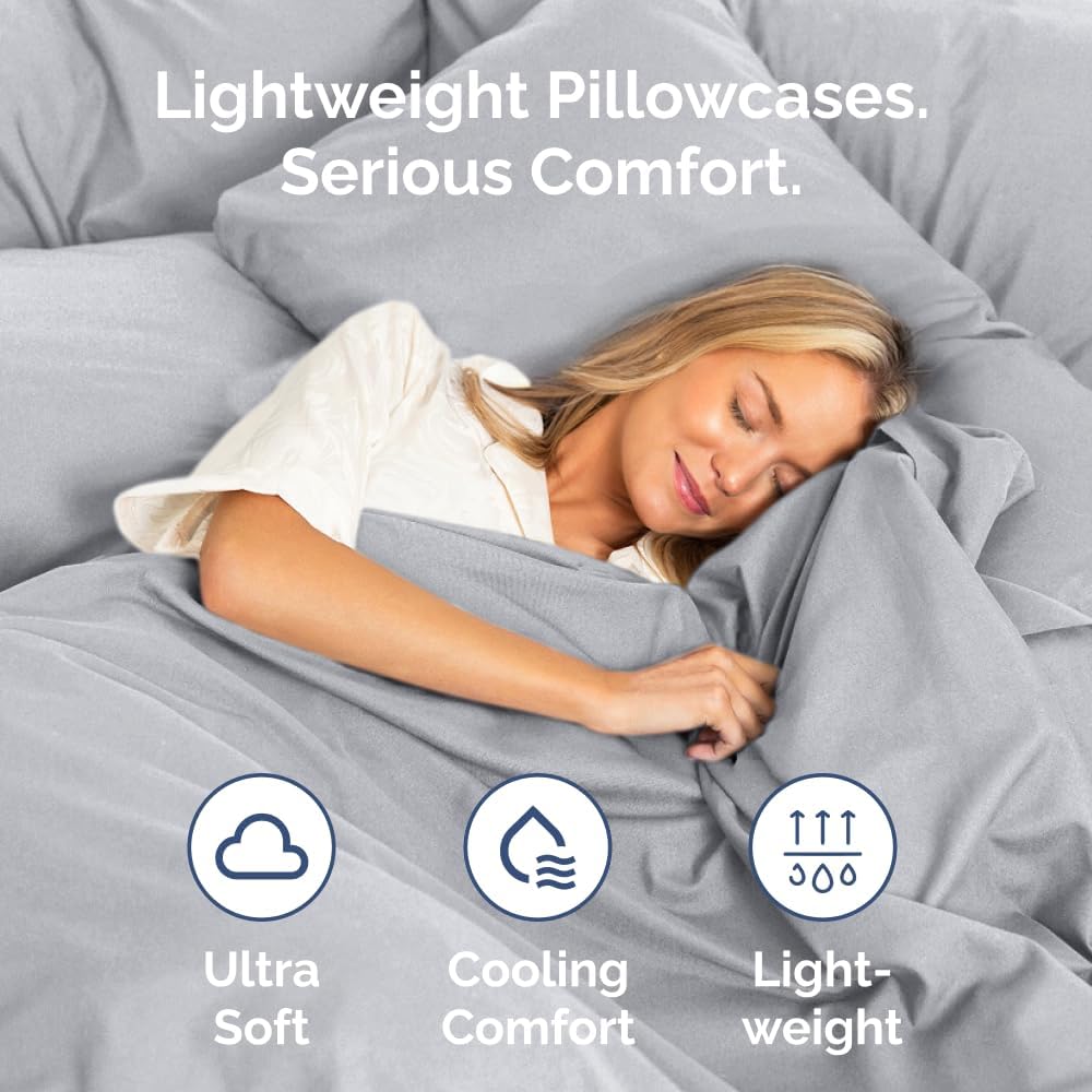 King Pillow Cases Set of 4 - Ultra Soft Hotel Quality Pillowcase Covers - Comfy, Cozy & Wrinkle Free - Shrinkage, Stain & Fade Resistant - Machine Washable Pillow Protectors - 4 Piece Set - Steel Blue