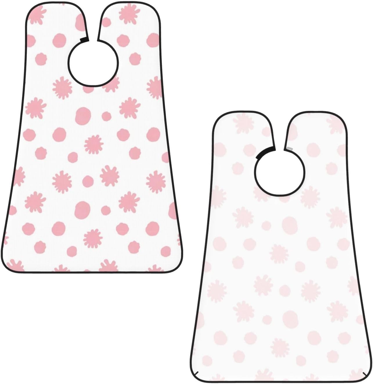 Adjustable Beard Bib, Non-Stick Hair Catcher Cape for Men's Shaving, Waterproof with 2 Suction Cups, Cute Pink Cow Print Shave Bib