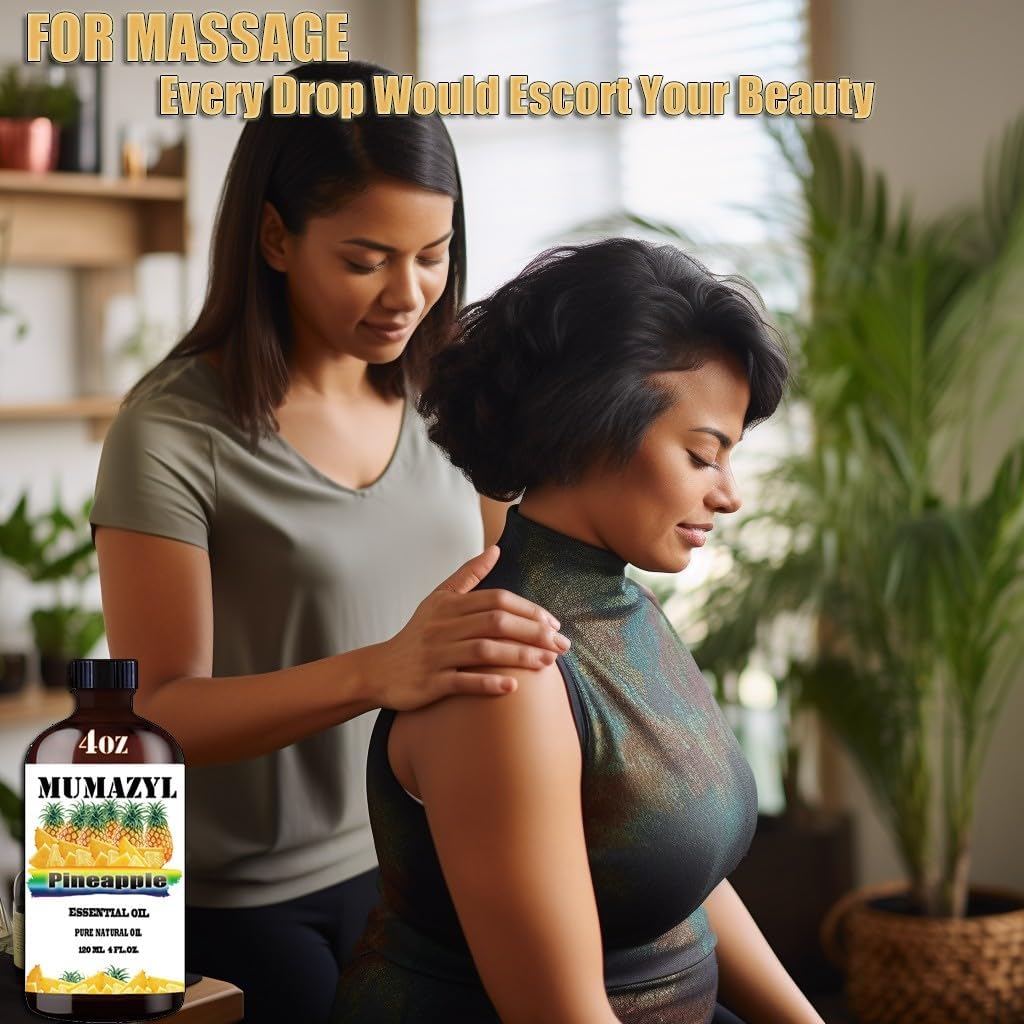 Pineapple Essential Oil, Pineapple Oil 4 Fl Oz 120ML for Diffuser Humidifier Yoga Cleaning DIY Candle Soap Making Essential Oils