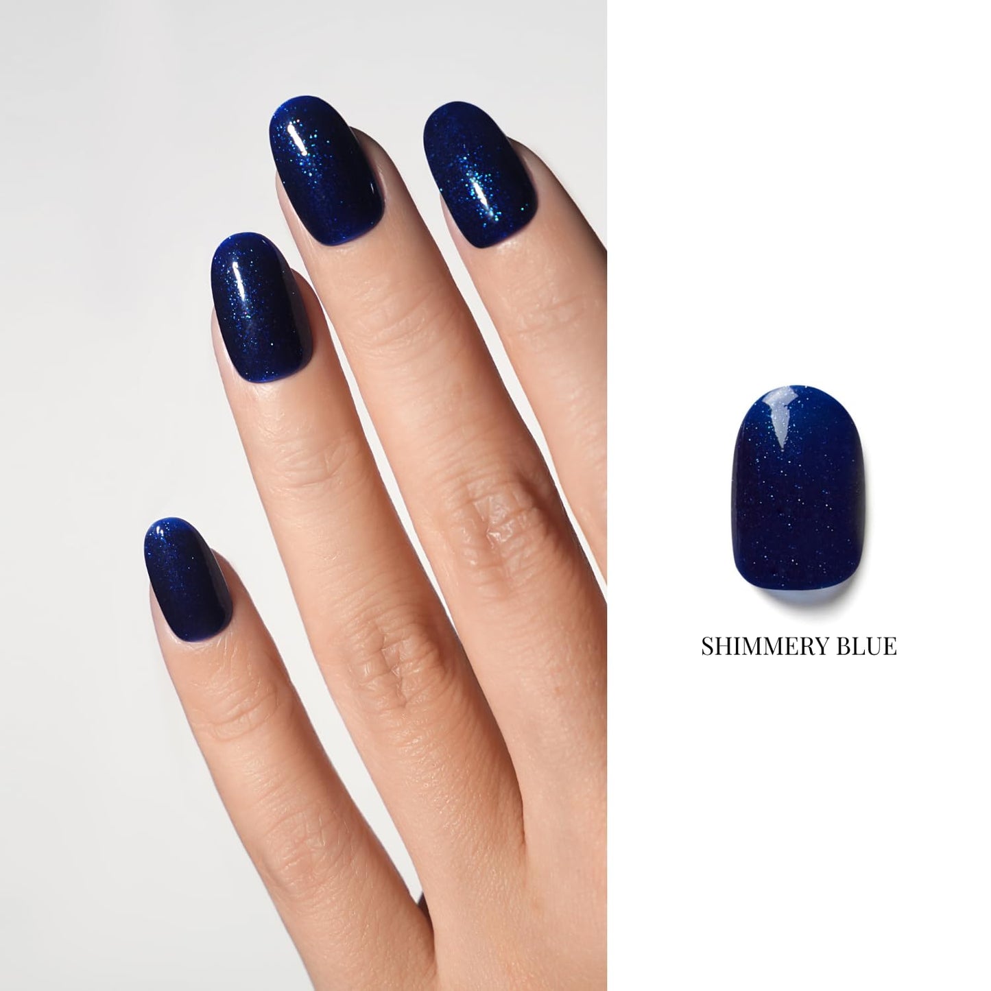 NAILOG One Step Gel Nail Polish 12ml Top Coat Color Gel Base 3-In-1 Formula Soak Off UV Nude Gel Polish for Home DIY & Gifting | Shimmery Blue