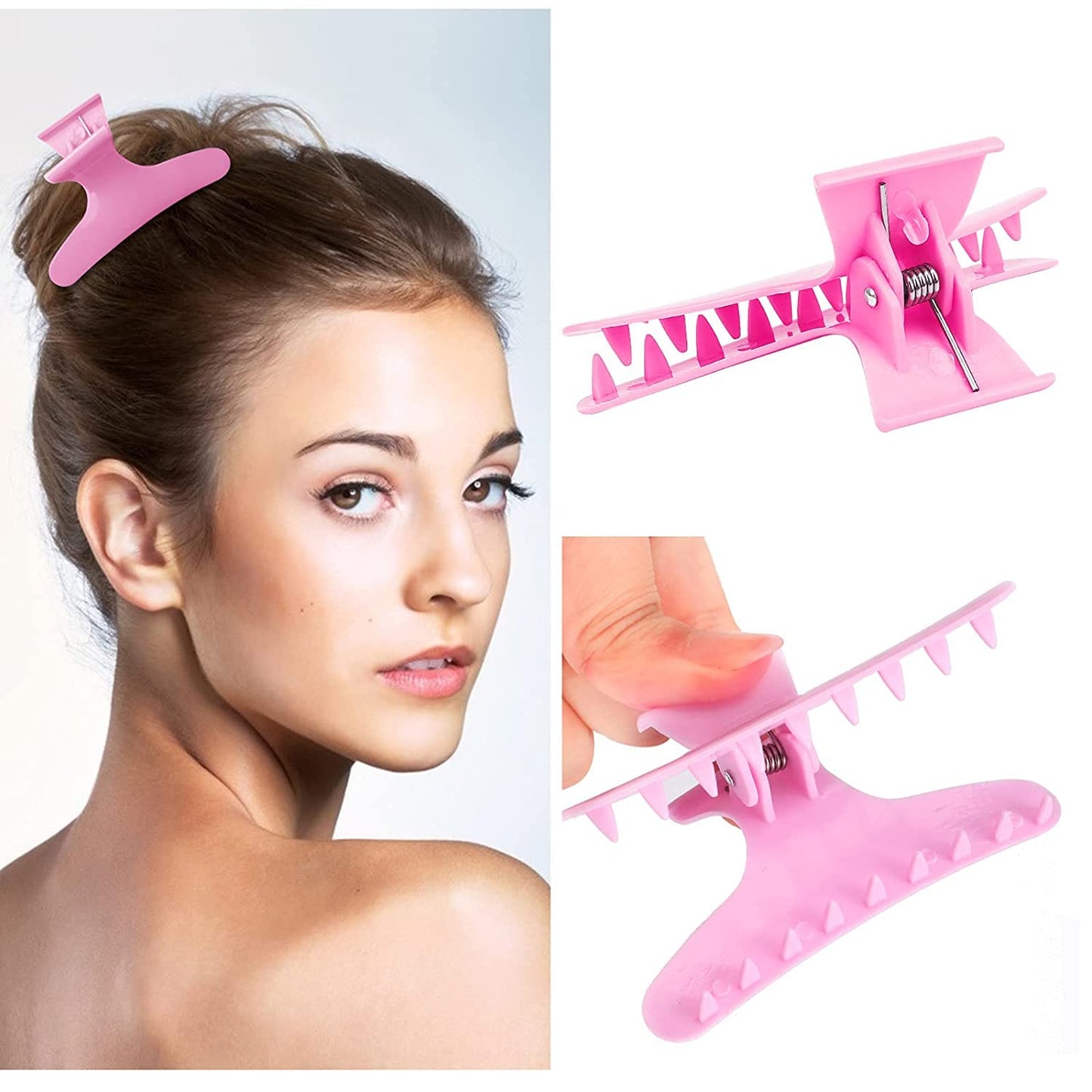 Ondder Hair Clips for Styling, Cutting, Coloring - Butterfly Claw Clamps and Pro Salon Accessories for Women and Girls