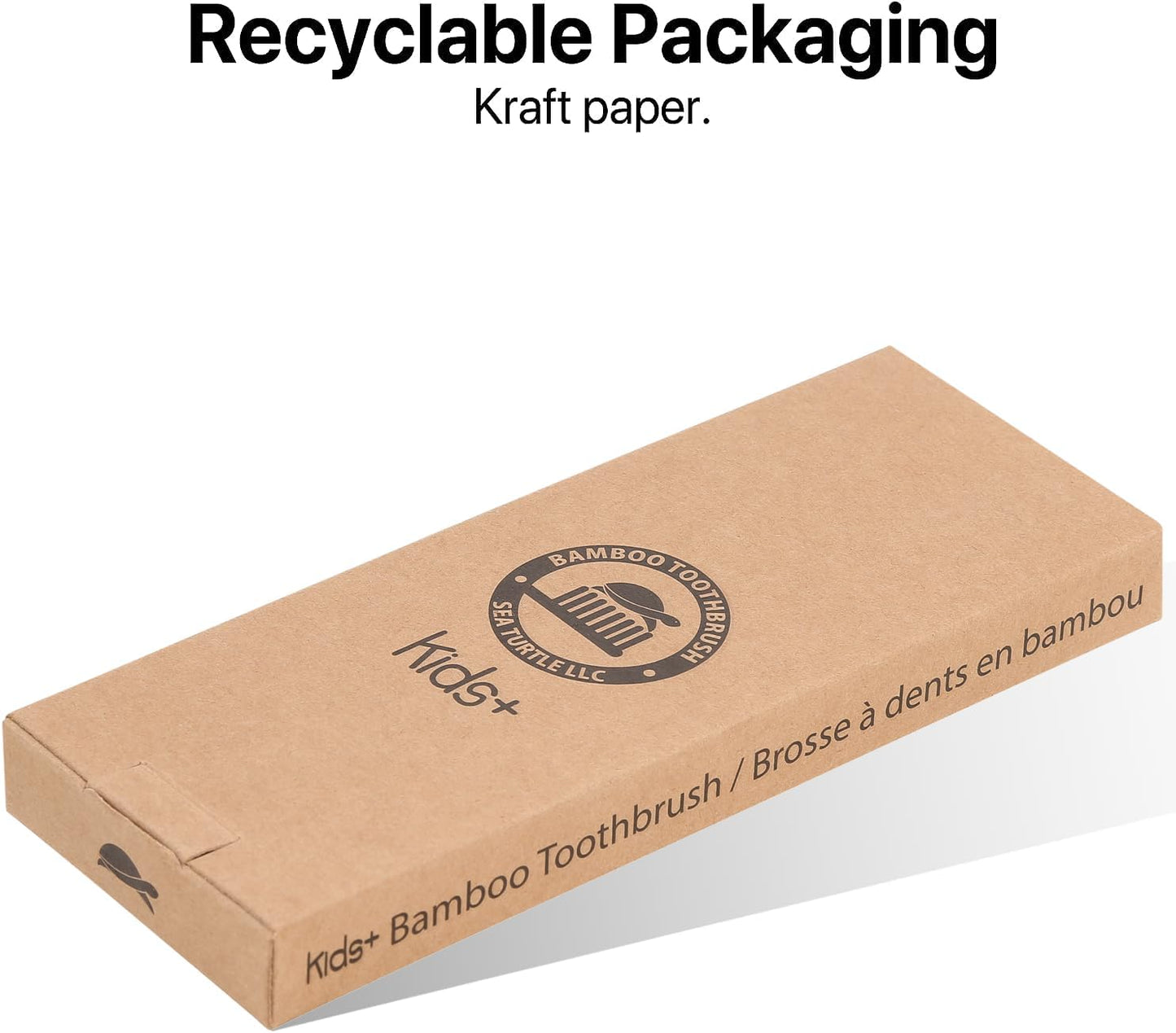 Sea Turtle Plant-Based Bristles, Bamboo Toothbrushes, Soft Natural Toothbrush for Kids (4 Pack)