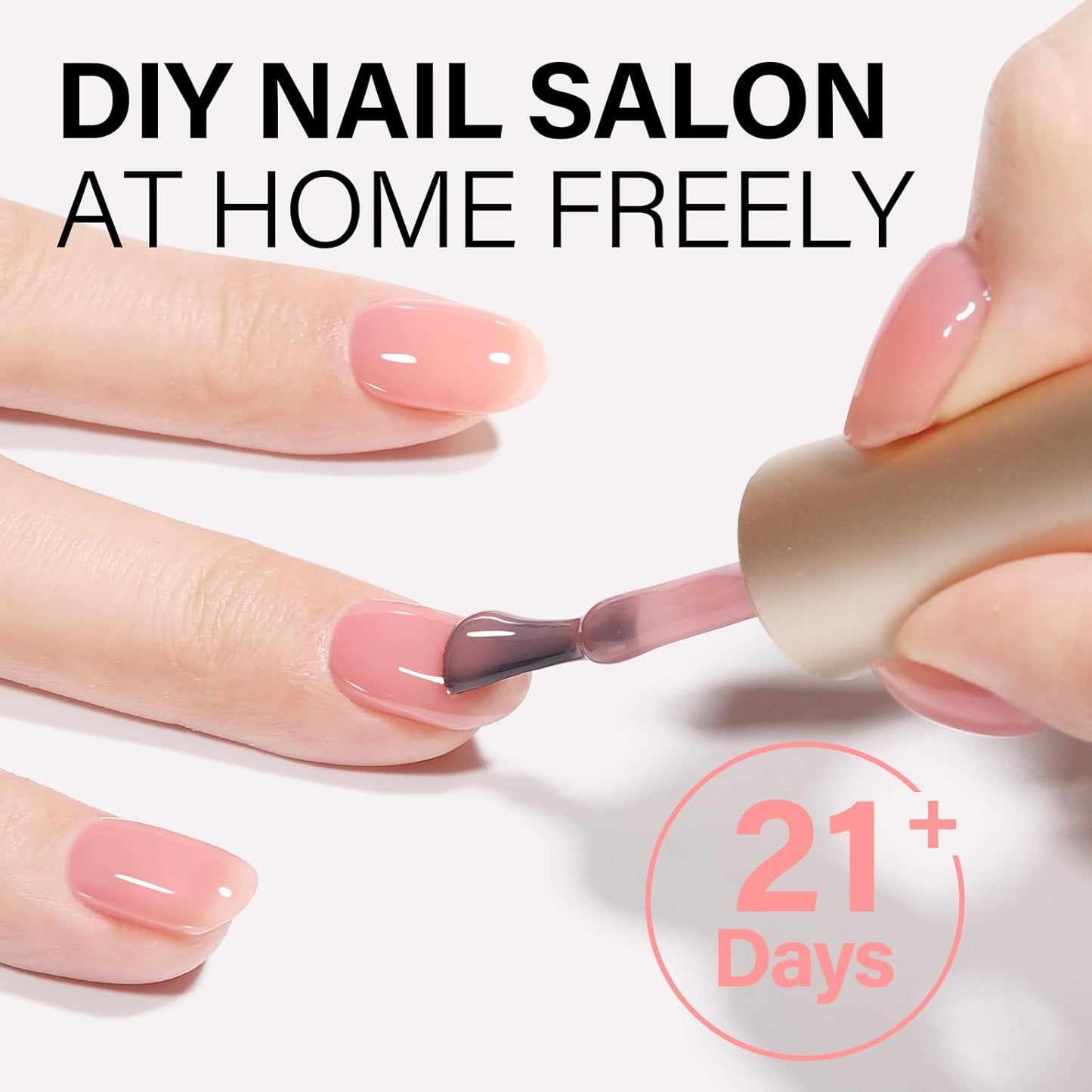 AILLSA Nude Gel Polish Natural Pink Jelly Gel Nail Polish Marshmallow Baby Pink Light Color Translucent Gel Polish Soak Off U V Gel Nail for French Manicure & Home Salon 0.51 Oz GB68