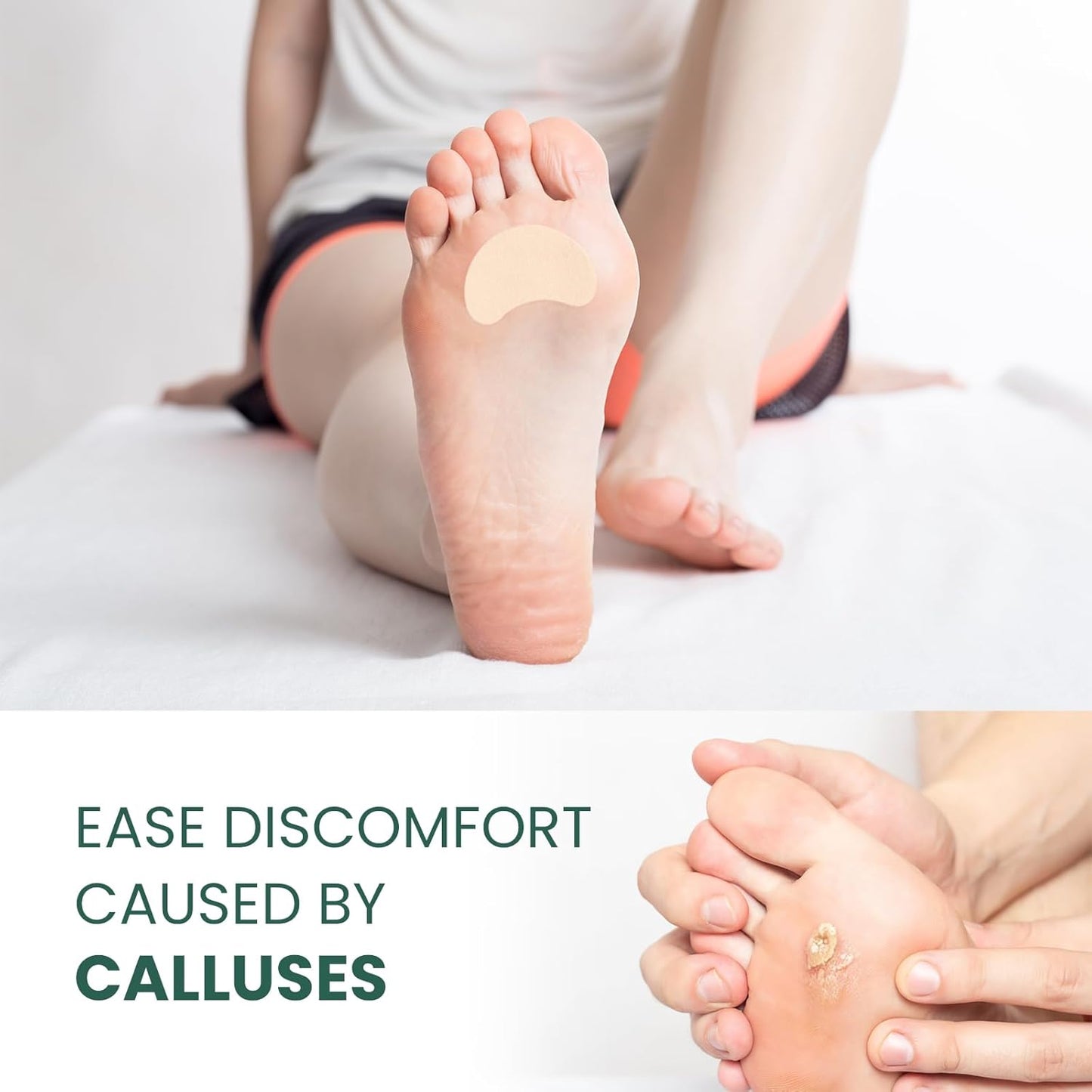 Welnove Moleskin Adhesive Pads for Feet,Blister Bandages for Feet, Mole Skin Patch for Feet Heels, Skin Tape Stickers for Feet - 16 Sheets of 4 Shapes