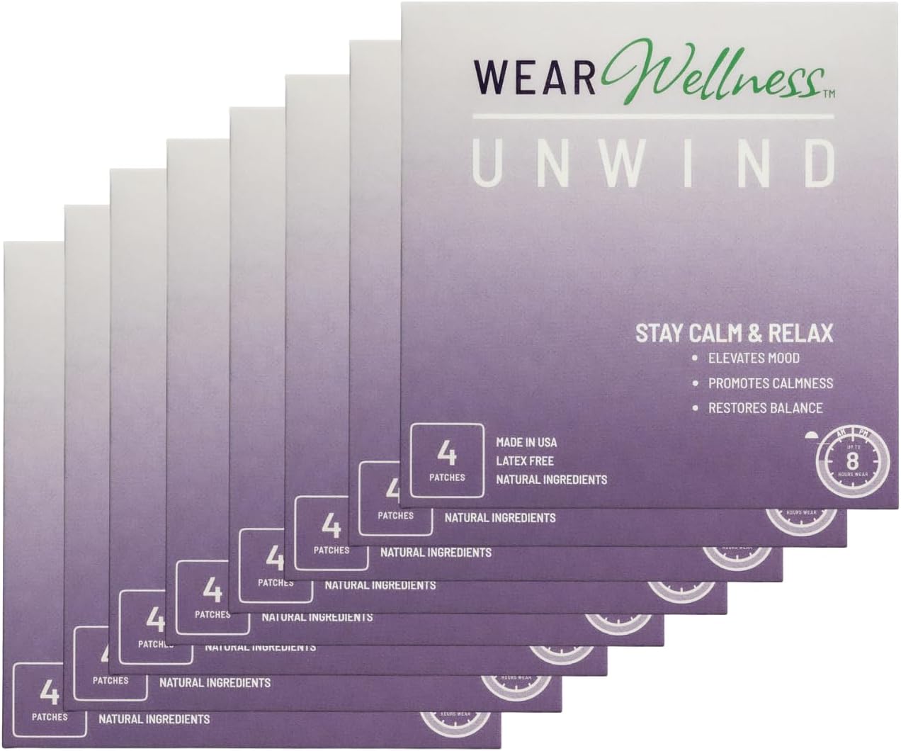 Unwind Film Patches - Topical Patches for Relaxation and Calm - Patch with Ashwagandha, Rhodiola, and GABA - Natural Support for Mind & Body - Long-Lasting Effect - 32 Pack