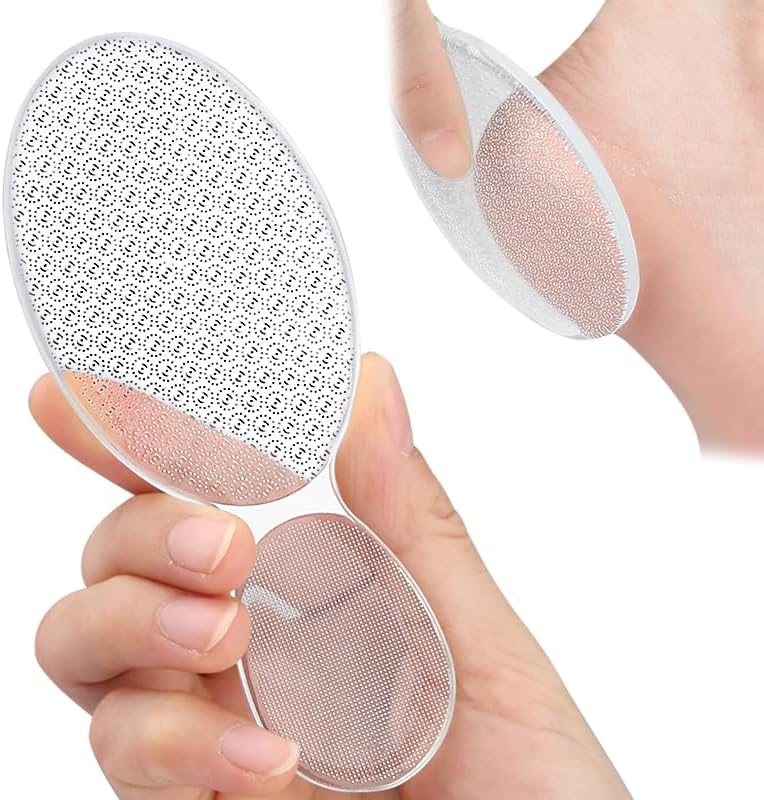 Glass Foot File 8-Shaped Rough and Smooth Sides Callus Remover Feet Heel Scrubber Dead Skin Scraper Pumice Stone Professional Pedicure Tools for Women and Men