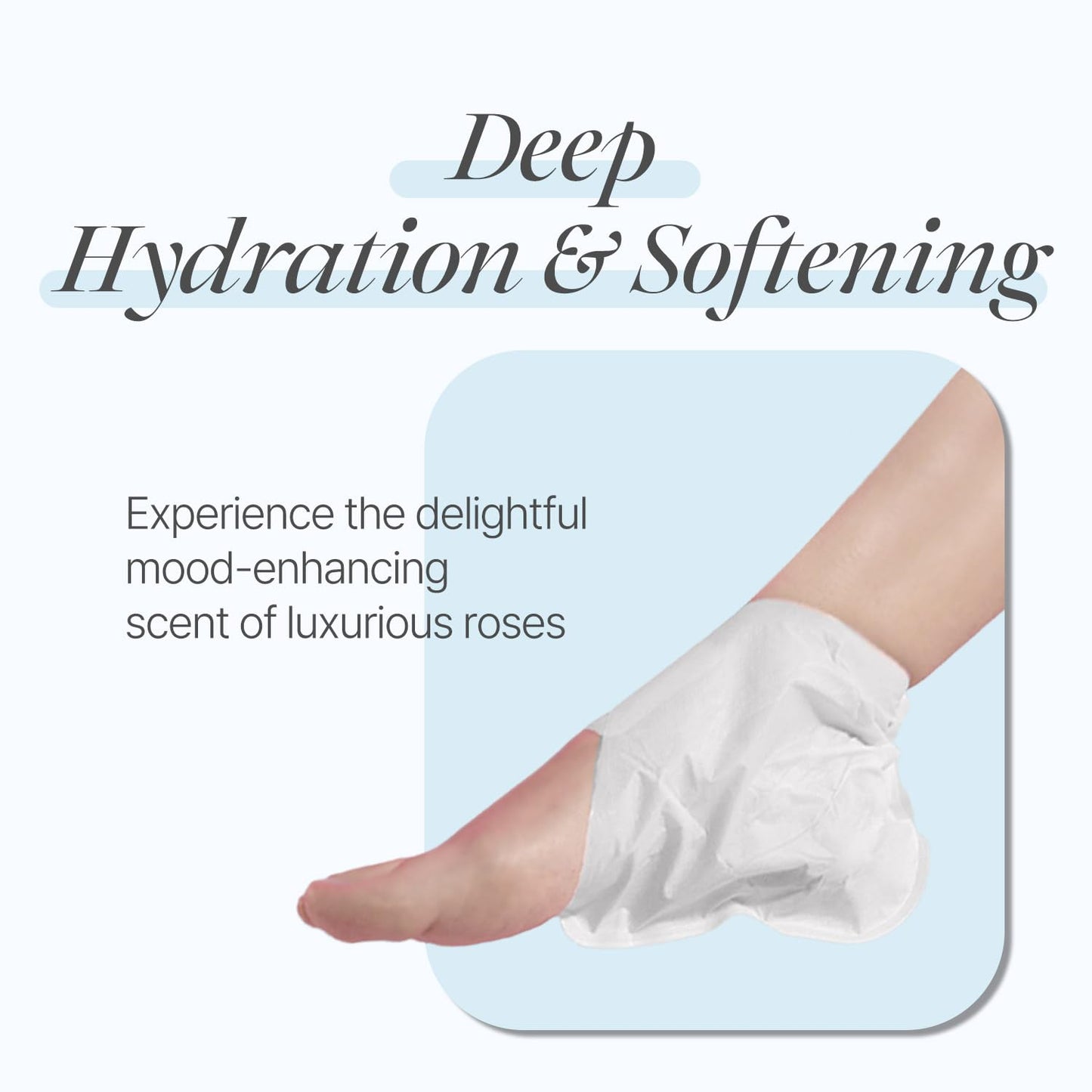 PETITFEE Rose Petal Satin Heel Mask (5pairs) - Moisturizes & Softens Dry and Cracked Heels, Rose Scented Heel Repair Masks with Shea Butter, Urea, BHA, AHA for Smooth Heels, Heel Treatment