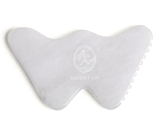 Mount Lai Vitality Qi White Jade Gua Sha Facial Tool – The Imperial Stone of Purity – Patented 5-Sided Professional Sculpting Tool for Lymphatic Drainage, Precision Contouring & Imperial Radiance