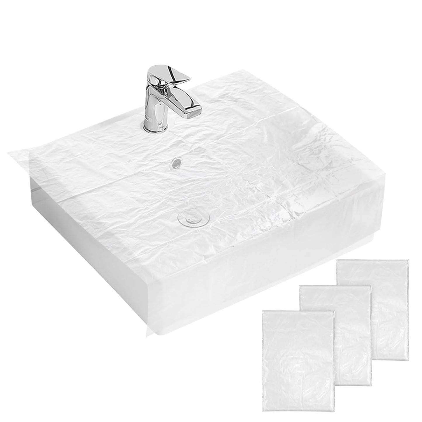 Beard Hair Catcher for Sink Beard Bib Disposable Beard Catcher for Shaving Sink Cover for Shaving & Trimming Clear Stop Worrying About Cleaning (Clear 50 PCS)