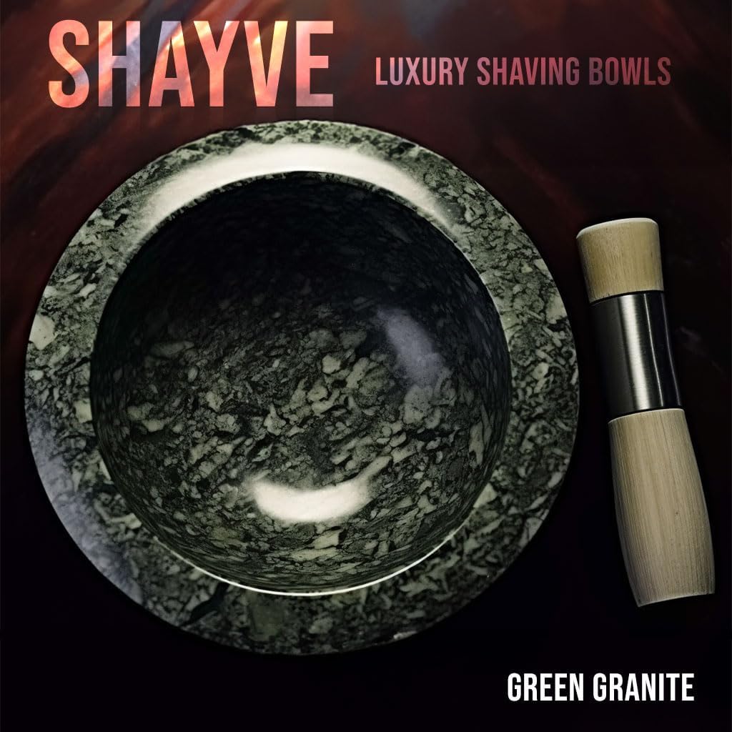 ShayVe Shaving Bowl for Shaving Soap & Cream — Granite Shave Bowl For Shaving Soap & Cream — Exquisite Heat Insulated Wet Shaving Kit Addition (Black)