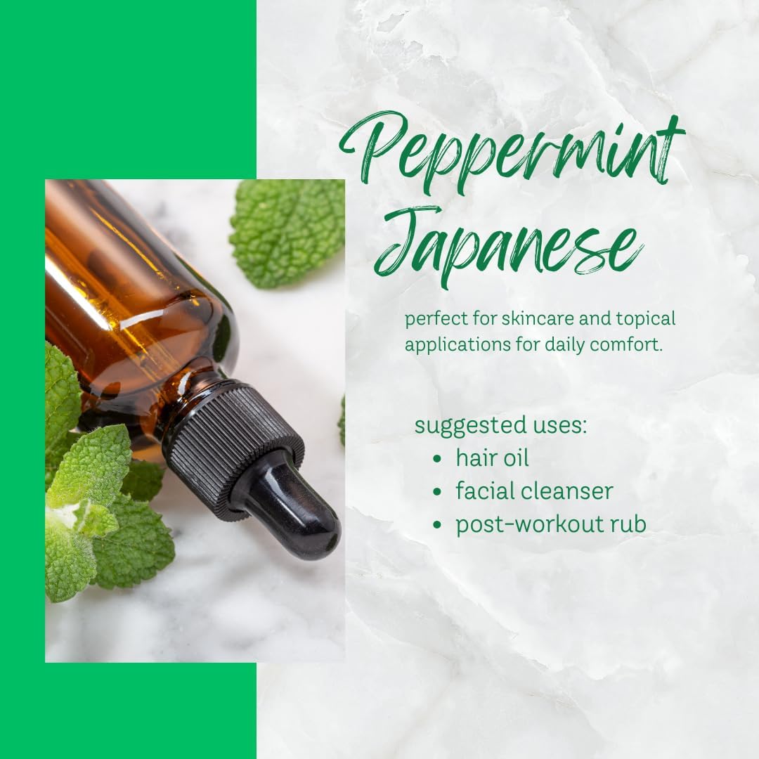 GreenHealth Japanese Peppermint Essential Oil - 128 fl oz (1 Gallon) - 100% Pure & Natural Mentha Arvensis Oil - Bulk Size for Diffusers, Cleaning, Candles, Aromatherapy & DIY Use