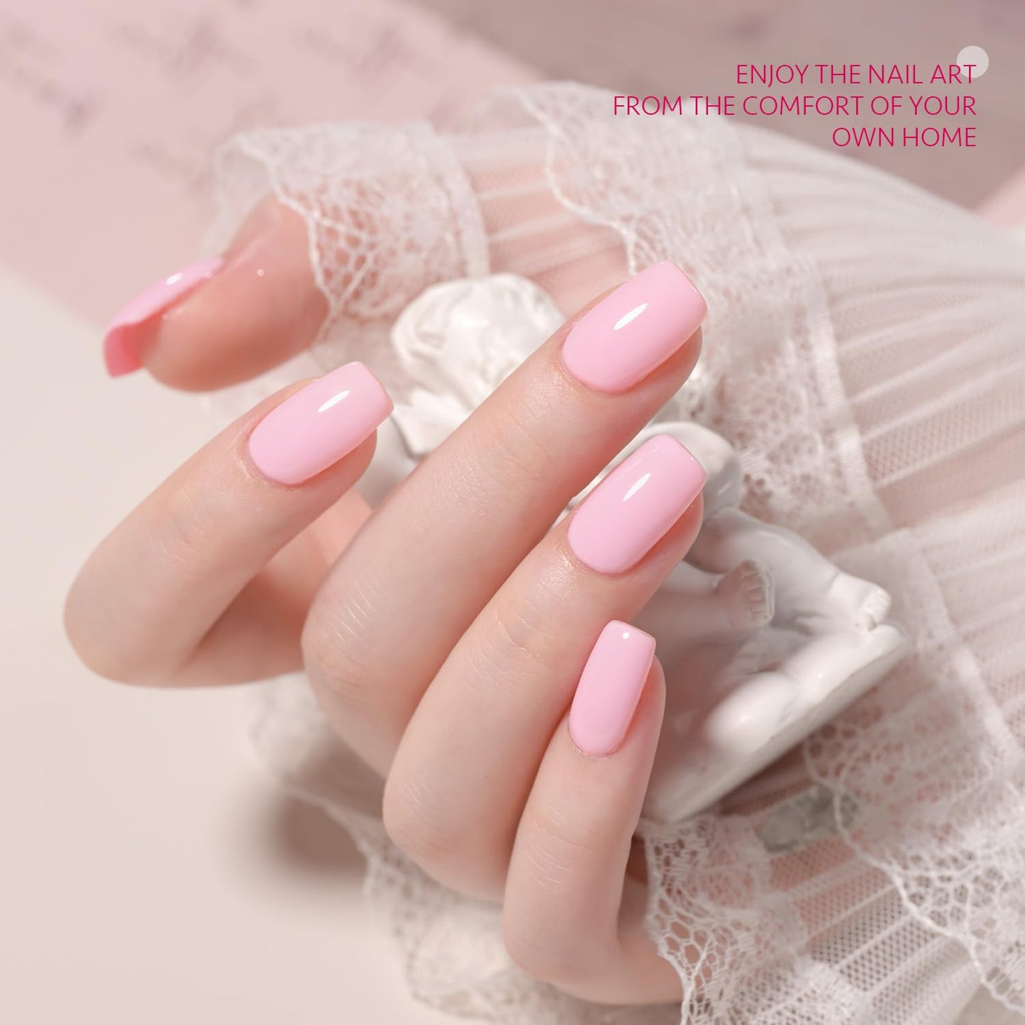 GAOY Gel Nail Polish Kit, 3 Colors 16ml Jelly White Pink, Soak Off UV Gel Polish Set - Rosy Delight