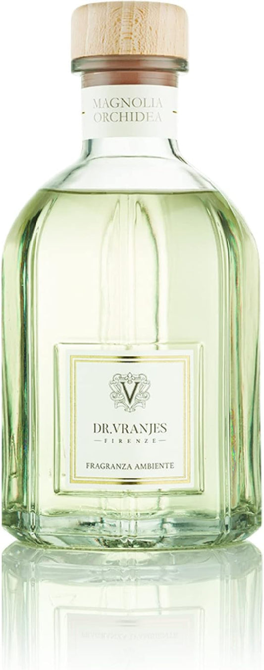 Dr. Vranjes – Magnolia Orchidea Diffuser 250ml + Double Pack of White Sticks (3 Pieces Bundle) – Luxury Home Fragrance, Made in Italy, Main Scent Floral: Magnolia and Orchid