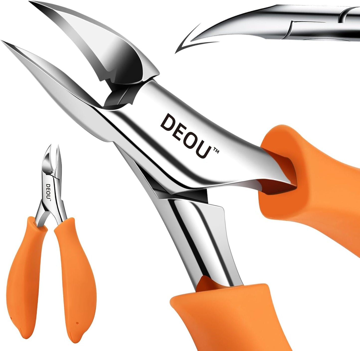 Podiatrist Toenail Clippers Ingrown Toenail Tools for Thick Nails and Inlaid Nails,Manicure and Pedicure Clippers,Heavy Duty Nail Clippers, Pedicure Tools (Orange)