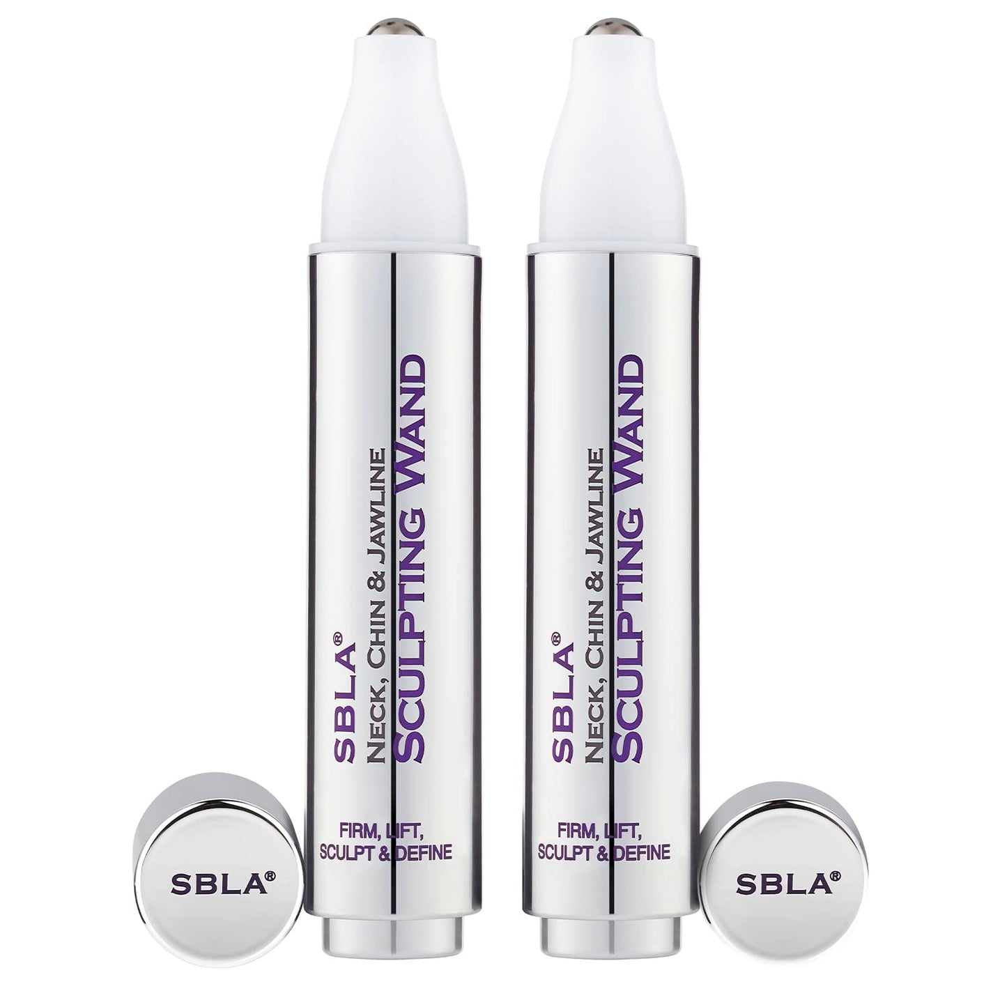 SBLA Beauty - Neck, Chin & Jawline Sculpting Wand - Pack of 2 * 0.7 Fl Oz / 20mL - Lifts & Firms the Neck, Chin, Jawline & Decollete - Reduces Lines & Wrinkles - Smooths, Tightens Sagging Skin