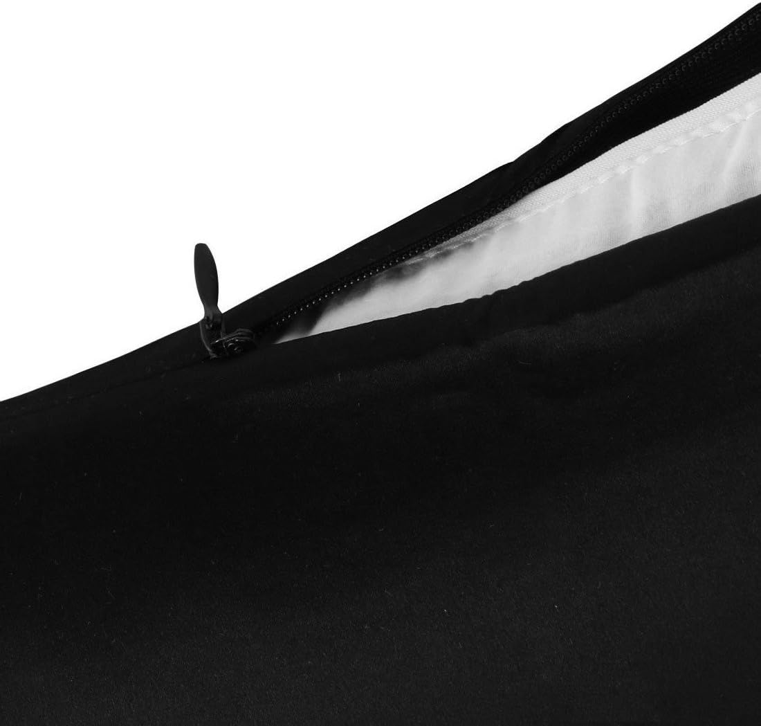 JUWENIN,Luxury Satin Pillowcase with Zipper (Silky Satin Pillow Case for Hair) Set of 2 (Queen, Black)