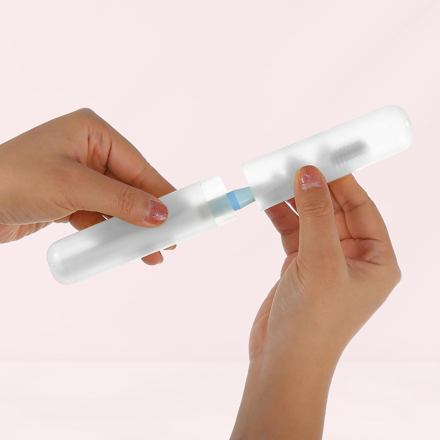 VOCOSTE 2 Pcs, Toothbrush Travel Case, Plastic, Lightweight Traveling Toothbrush Holders Case, for Travel Business, White, 7.48"x1.06"