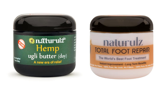Naturulz Bundle and Save!!! - 2 Items - Ugli Butter Day & Total Foot Repair- Soothe Discomfort & Treat Dry Cracked Skin