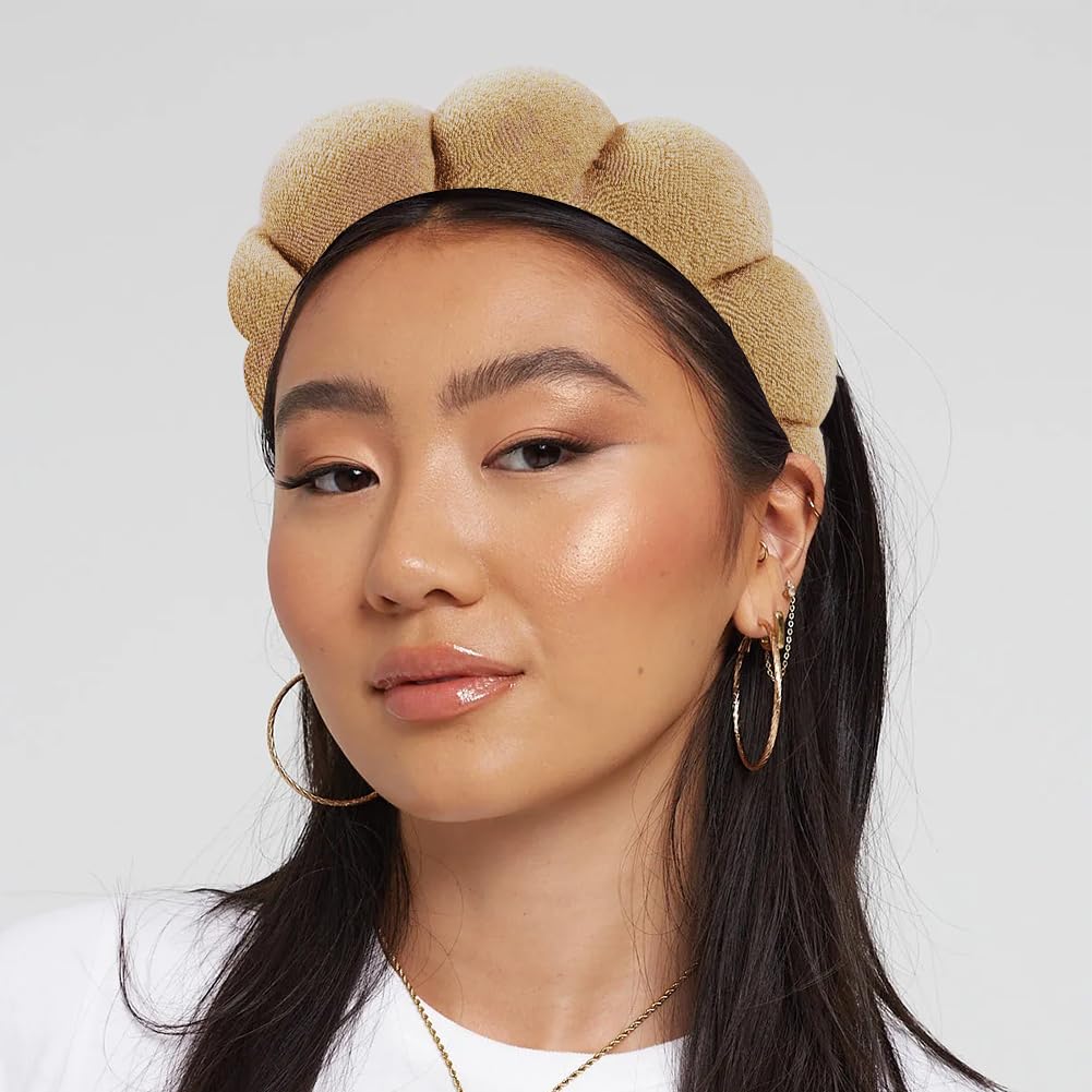 Spa Headbands for Face & Makeup - Terry Cloth Puffy Headbands for Mask Treatment