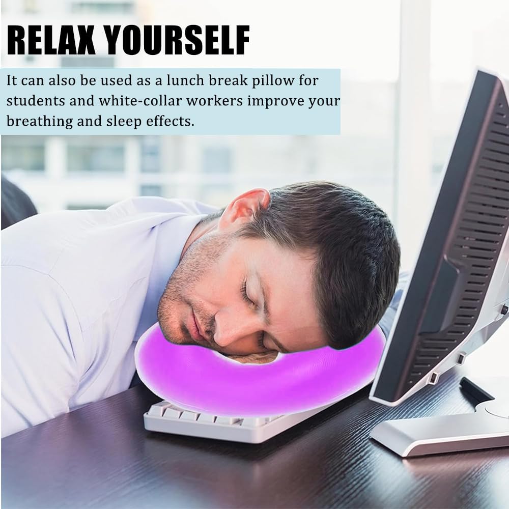 Silicone Face Massage Pillow,SPA Beauty Face Relax Headrest,Salon Skin Care Soft Overlay Travel Head Support,Purple