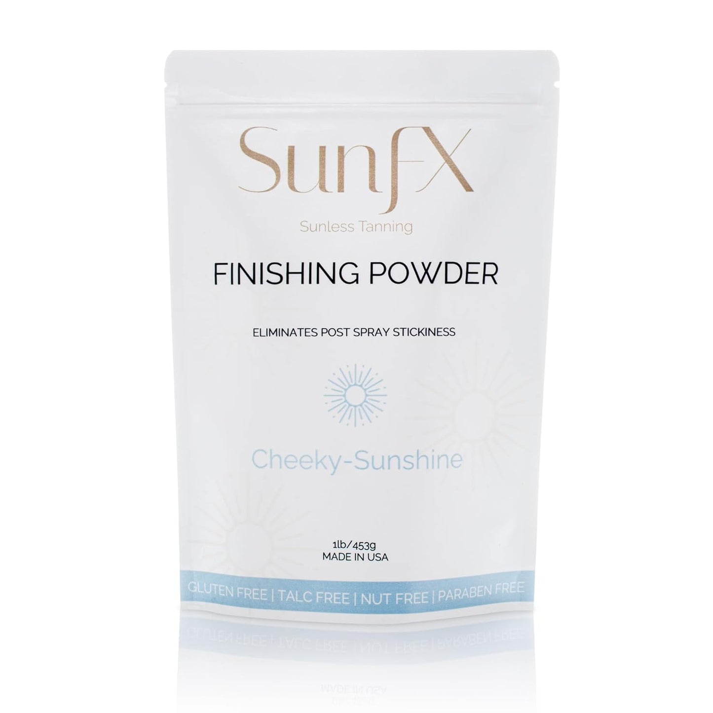 SunFX Post Spray Tan Translucent Finishing Powder | Talc Free | Sunless Tanning Setting Powder | Shimmer | Cheeky-Sunshine - 1lb