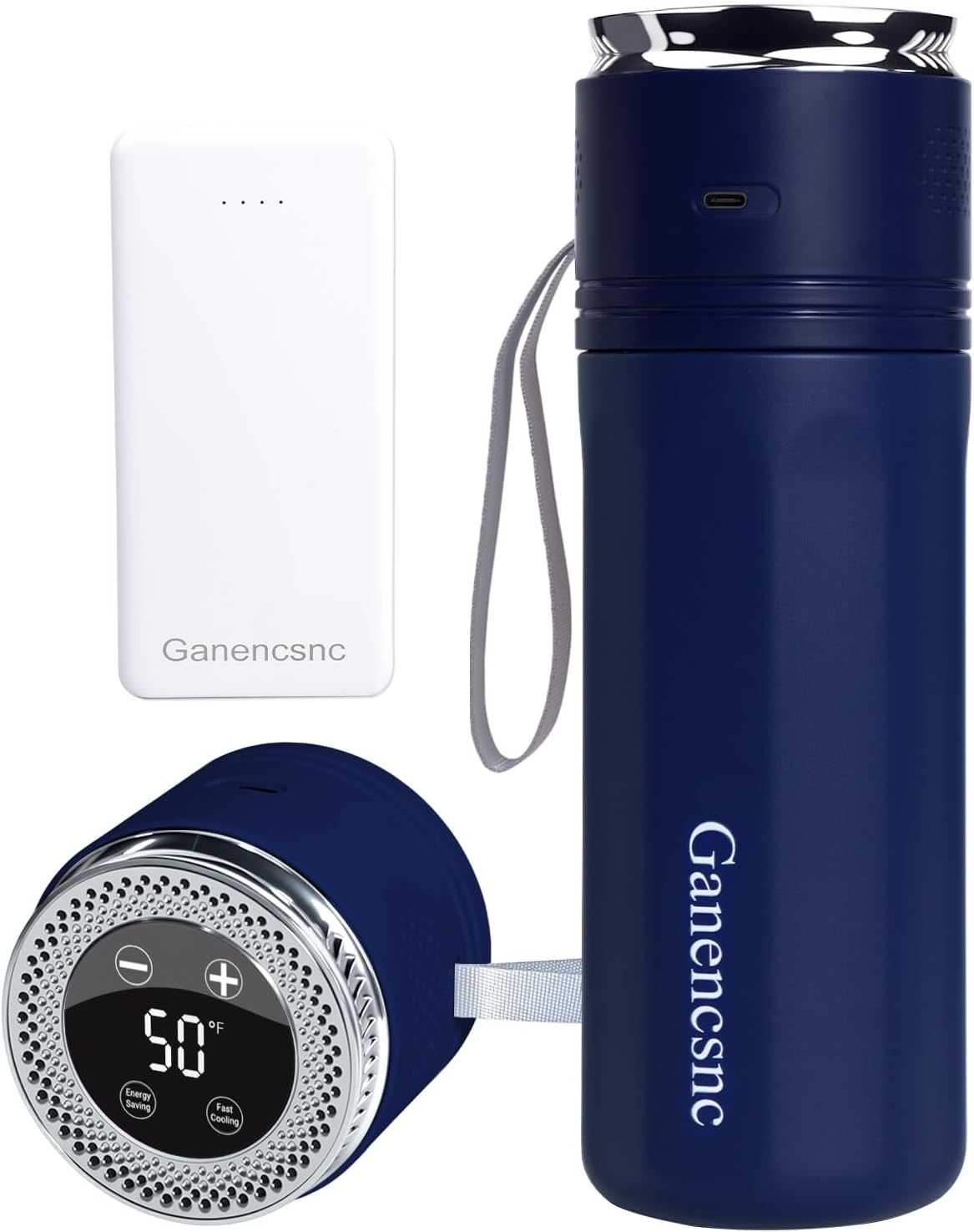 Electric Insulin Cooler Travel Case TSA Approved，USB Type-C Smart Cooling, 10000mAh Power Bank ，Large Capacity Medication Cooler for Travel ，Medical Cooler for Insulin (Blue, Included Power Bank)