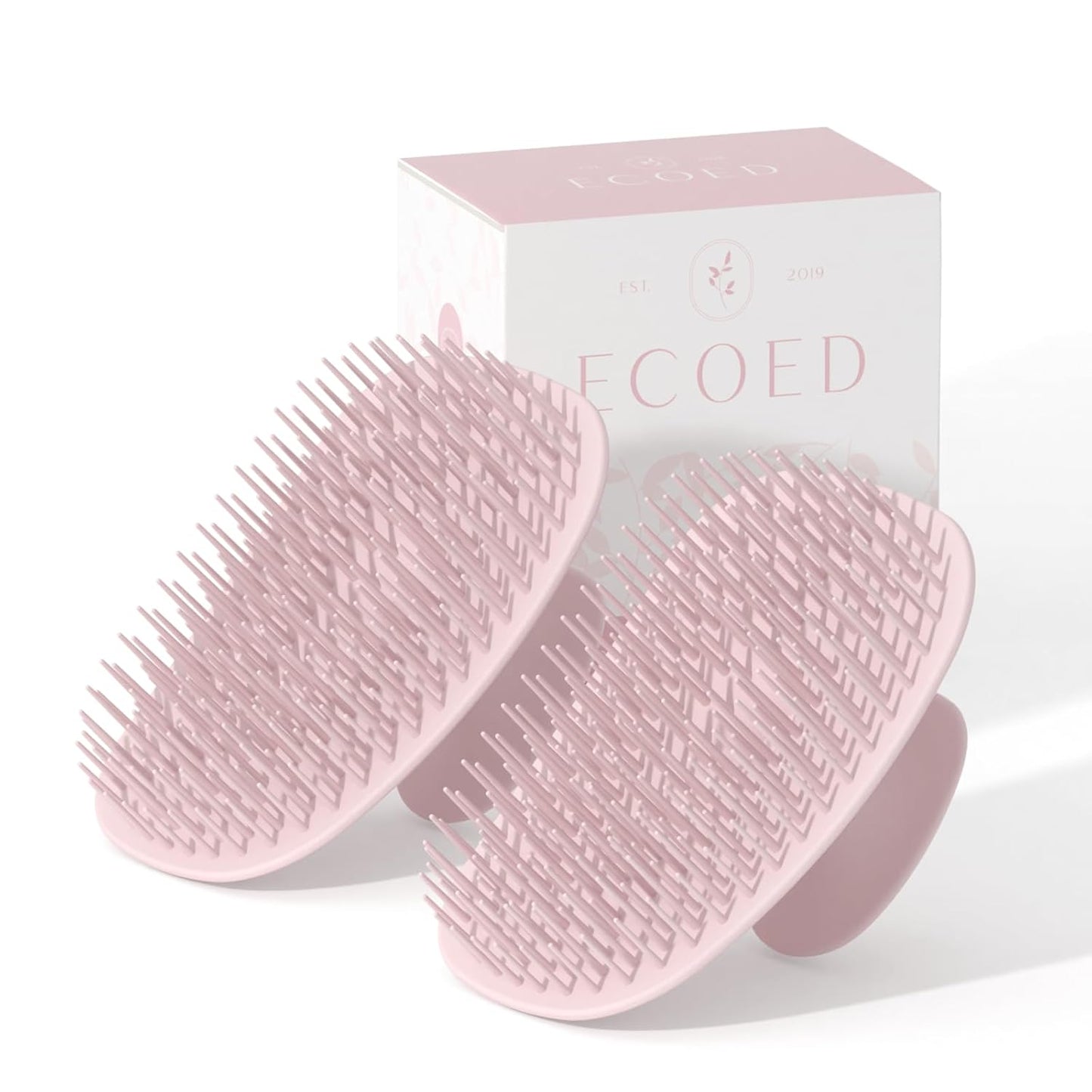 2 PC Scalp Massager Shampoo Brush, Scalp Scrubber & Exfoliator for Dandruff Removal, Wet & Dry and Detangler for Men and Women, Suitable for Short Medium Hair (Pink)