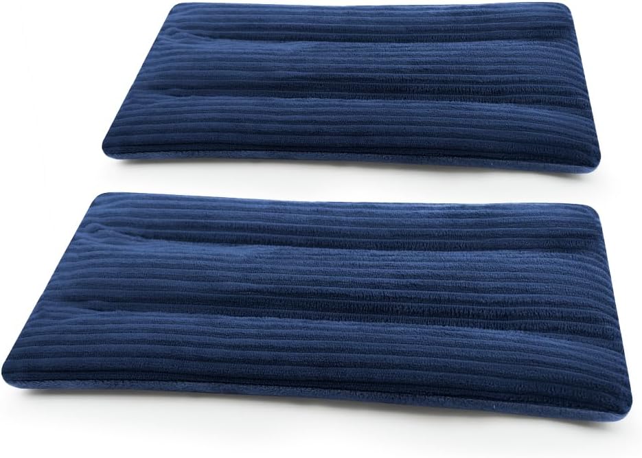 Microwave Heating Pad 6 x 12 Heating Pad Mini Microwave, Microwave Bean Bag Heating Pad for Neck and Shoulders, Moist Heat Pack Pillow Warm Compress for Knee, Wrist, Abdomen (Dark Blue) - 2 Pack