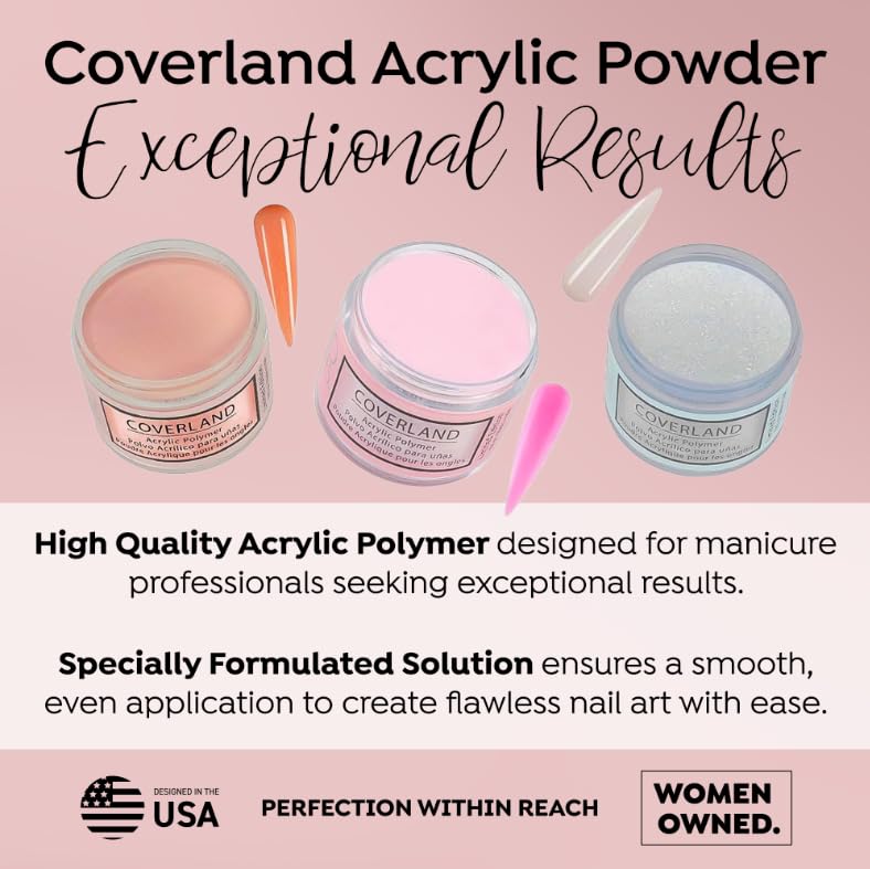 Tones Coverland Acrylic Nail Powder "Candy Cane" - Limited Edition Acrylic Powder for Nail Design, Sculpting, and Masking Nail Bed Imperfections - Professional Acrylic Nail Supplies - (1.5 Oz)