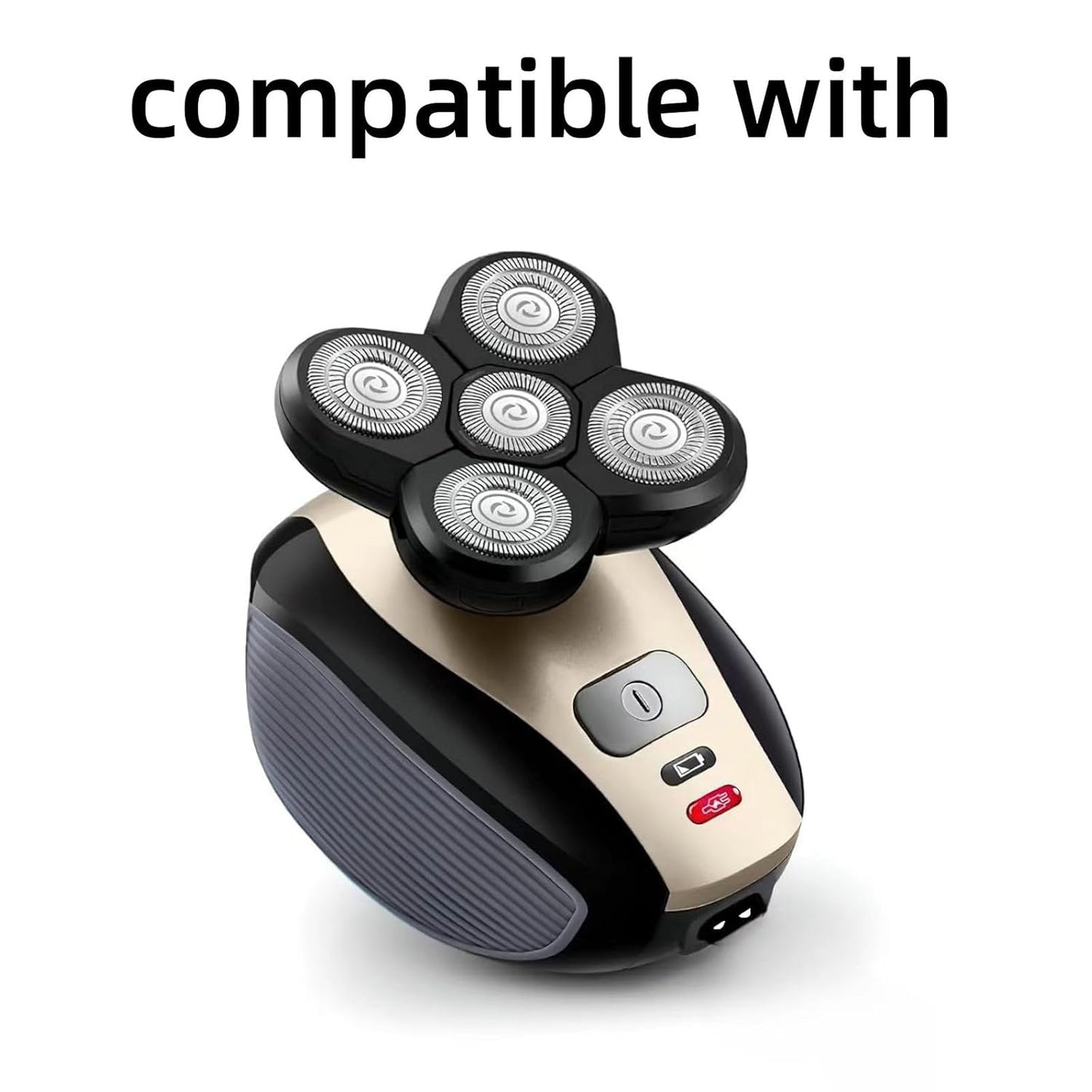 4PCS Shaver Replacement Blades for Head Shaver, 5 Blades Shaver Heads for Bald Men, Head and Face Electric Razor Shaver Heads, 2 Cleaning Brush