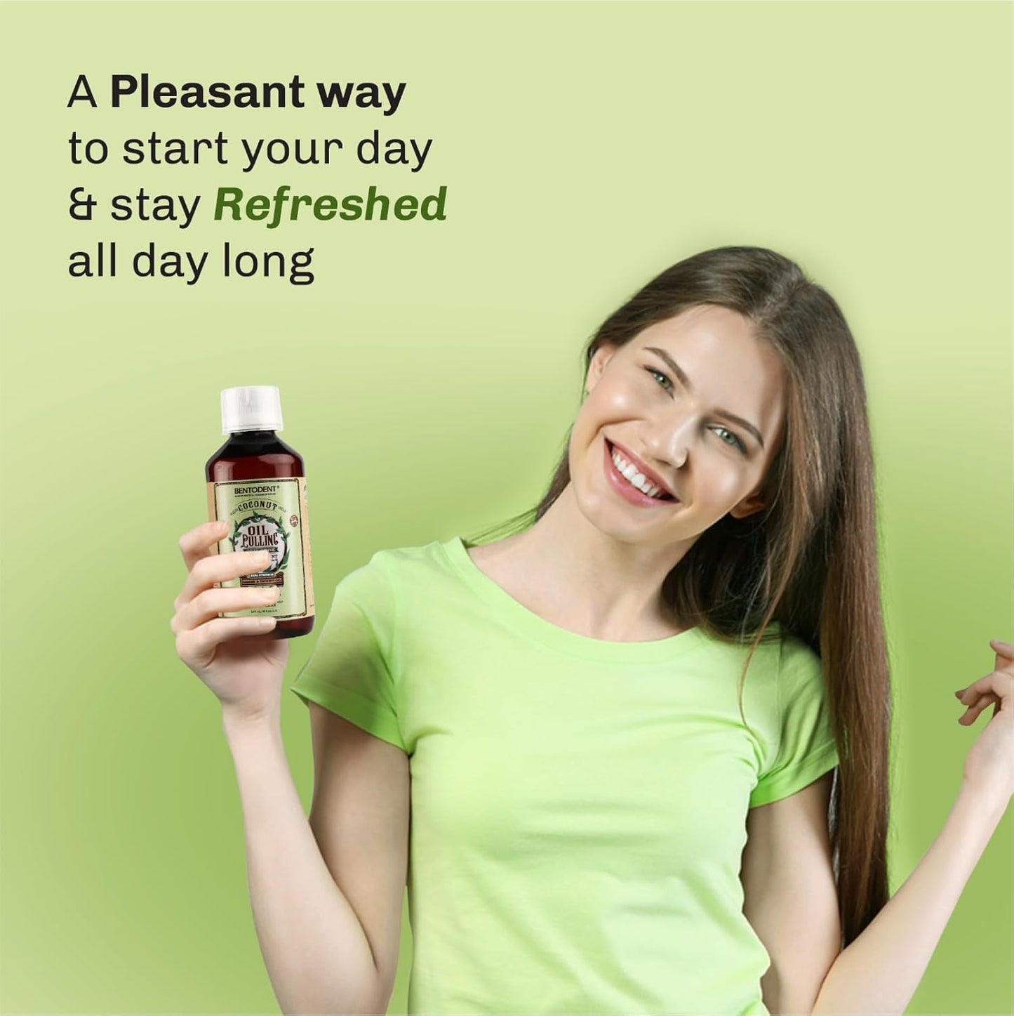 Bentodent Fluoride Free Mineral Toothpaste with Natural bentonite Clay, 100 g and Organic Coconut Sesame Oil Pulling with neem, 177ml for Fresh Breath and Teeth whitening, Vegan