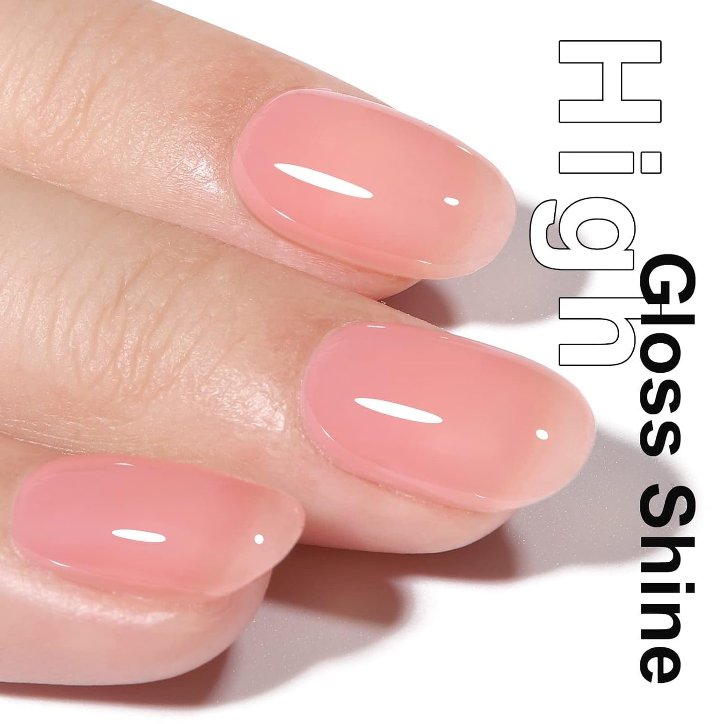 AILLSA Nude Gel Polish Natural Pink Jelly Gel Nail Polish Marshmallow Baby Pink Light Color Translucent Gel Polish Soak Off U V Gel Nail for French Manicure & Home Salon 0.51 Oz GB68