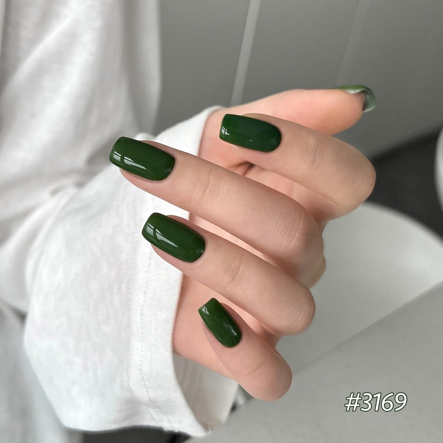 GAOY Jade Green Gel Nail Polish Set, Mint, Moss and Emerald Shades, Gemstone Nail Art Manicure