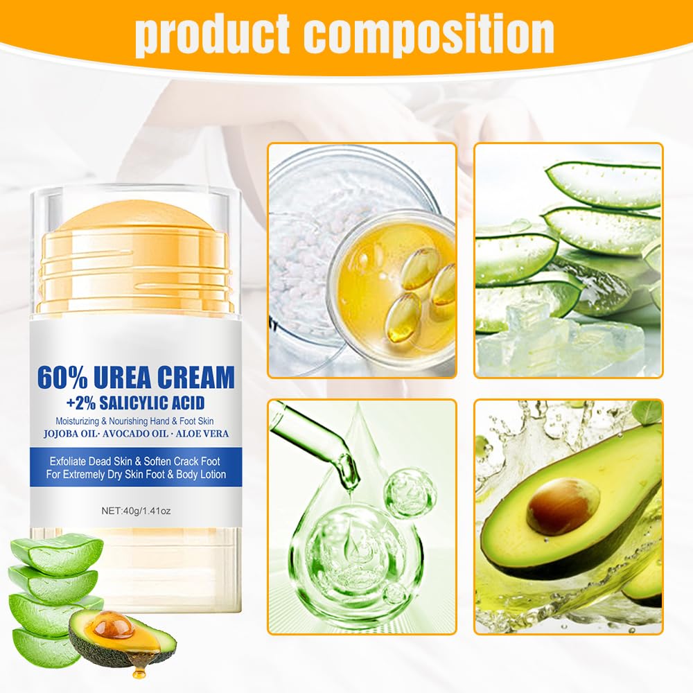 Hydrating and Anti-Cracking Foot Cream, 2025 New Moisturising and Relieves Cracking and Dryness Foot Cream, Foot Care Lotion Stick Cream for Repairs Dry and Cracked Feet Hand (2pcs)