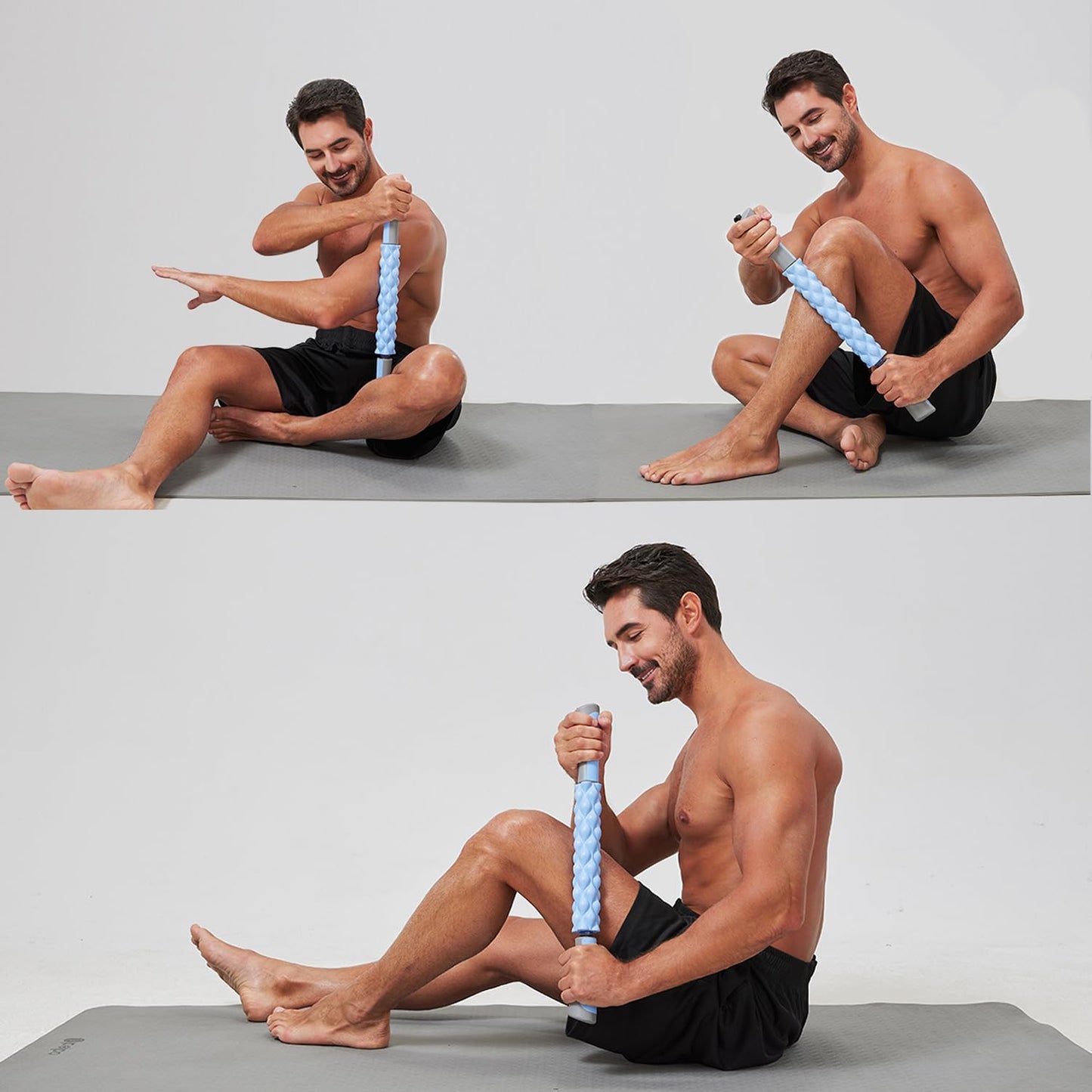 Muscle Roller,EVA Material, Massage Roller Stick for Athletes and Office Workers, Relieves Muscle Tension and Pain(EVA Blue)