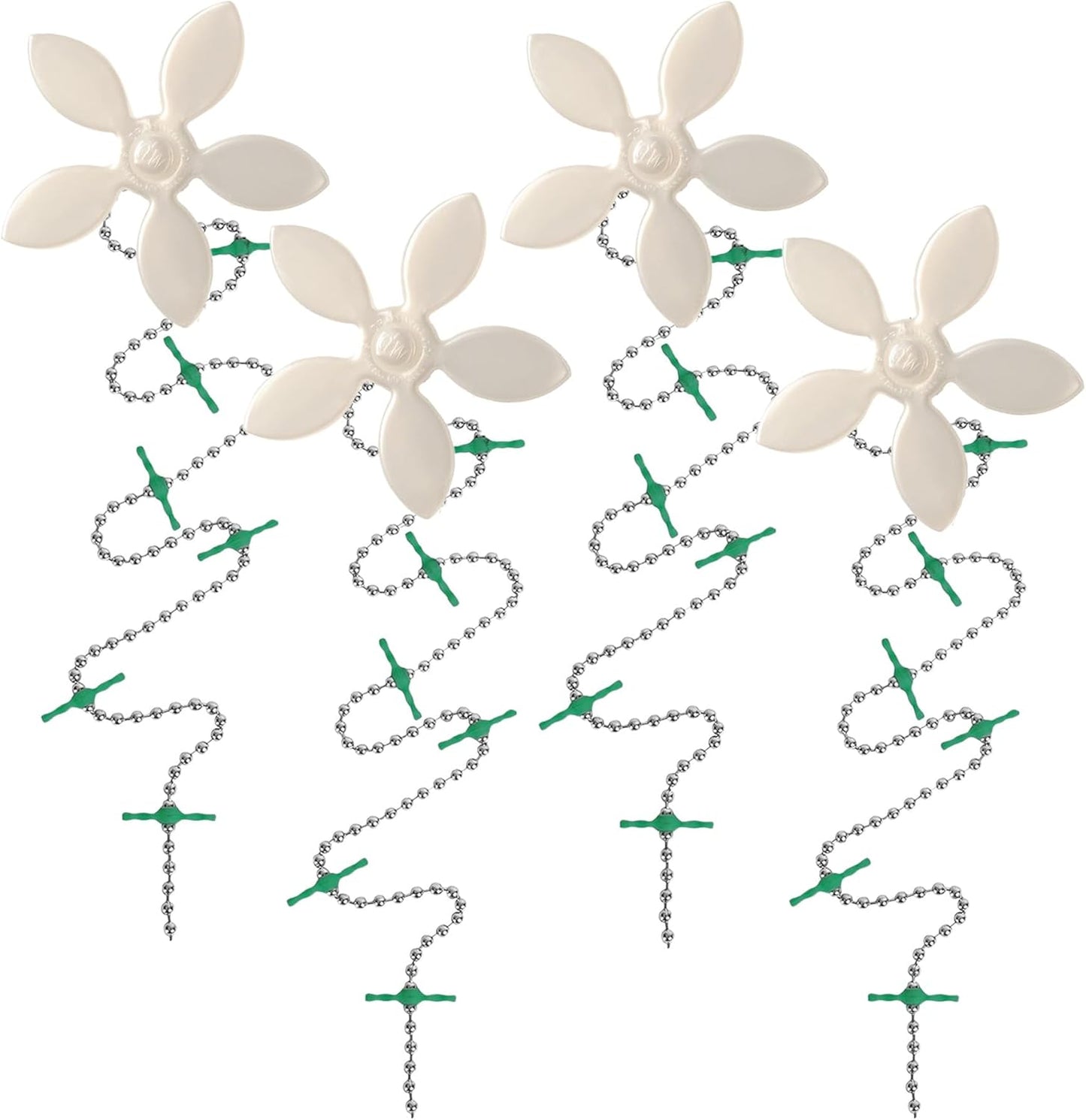 DrainWig Shower Drain Hair Catcher – Disposable White Flower (4-Pack) – No-Touch Hair Removal for Flat Shower Drains – As Seen on Shark Tank