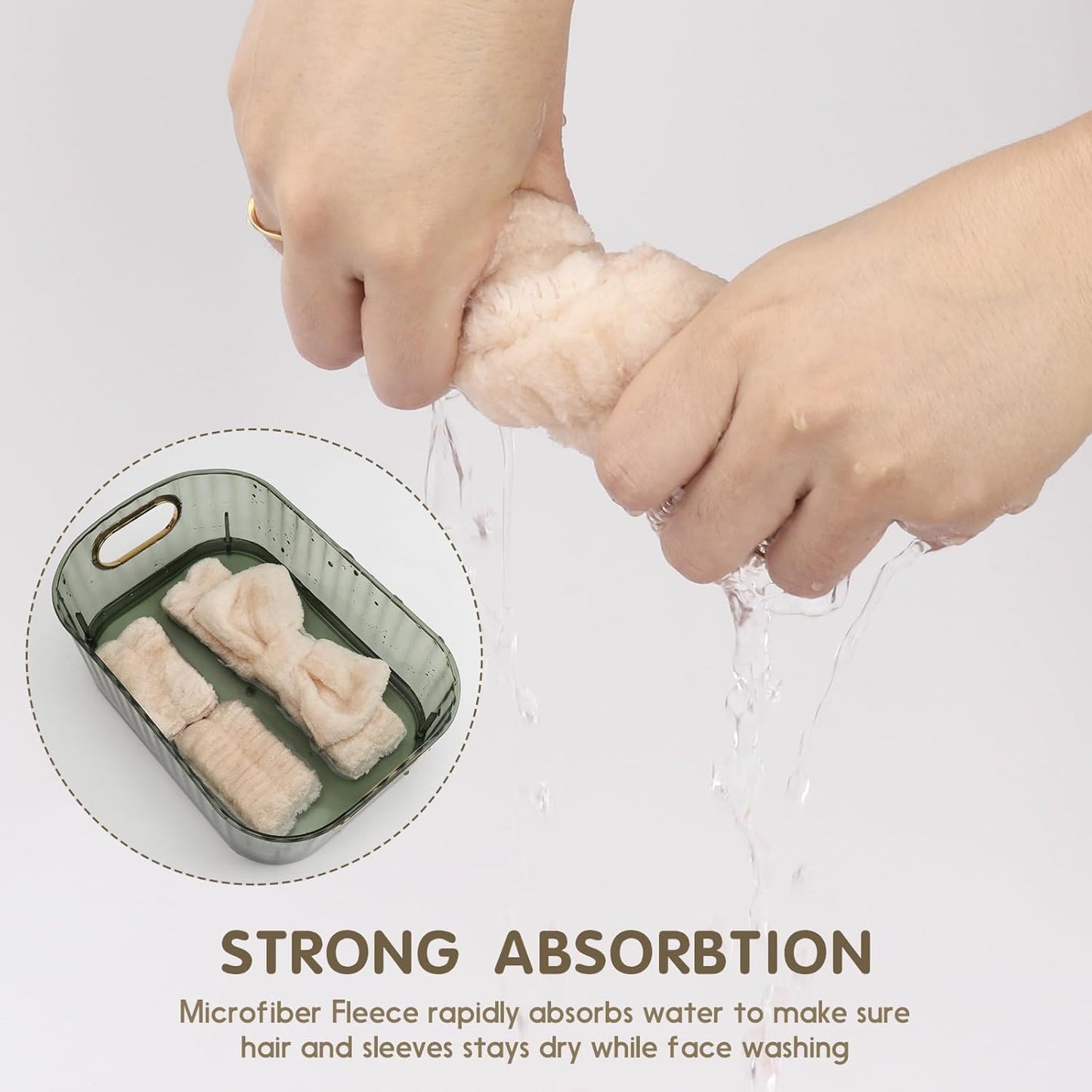 WSYUB Spa Headband and Wristband Set, Face Wash Headband Wrist Bands for Washing Face, 6pcs