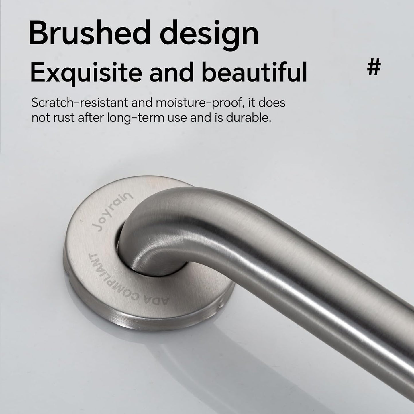 Joyrain 16-inch Bathroom Safety Grab Bar - 500lb Weight Capacity ADA Certified Anti-Slip Handle for Shower/Tub/Toilet, Elderly & Disabled Assist (Brushed Stainless Steel, 12 inch)