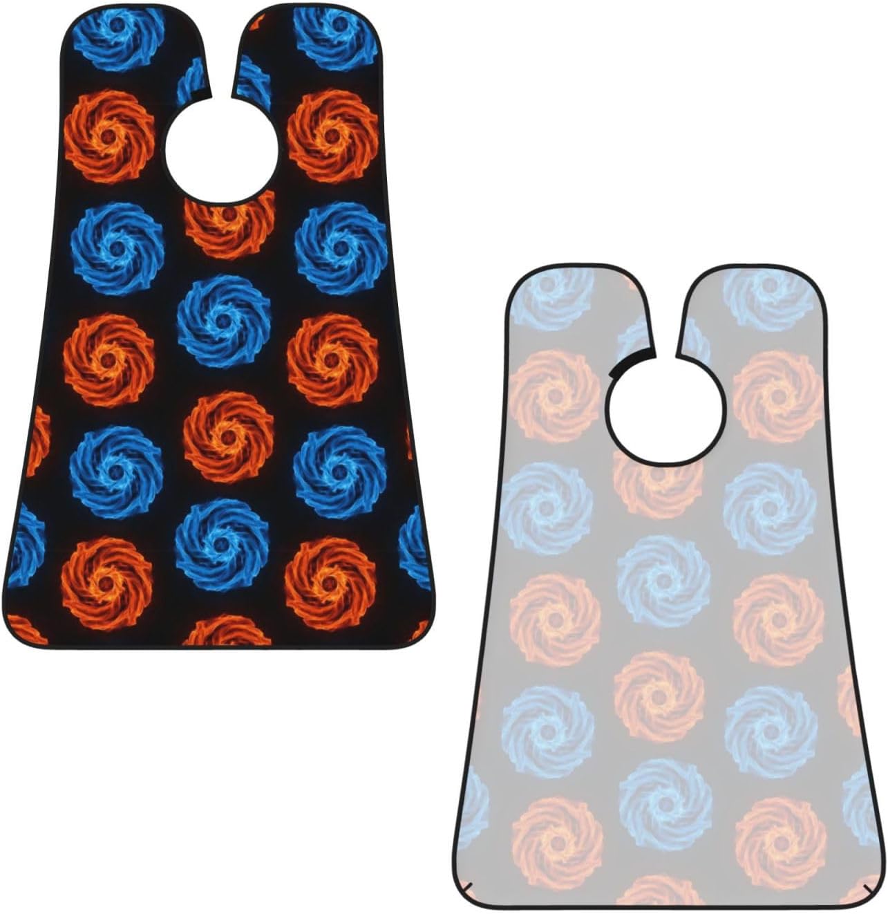 Beard Bib with 3 Suction Cups, Non-Stick Waterproof Hair Catcher Apron, Men's Shaving Essential for Grooming, Ice Water Blue Fire Flame Shave Bib