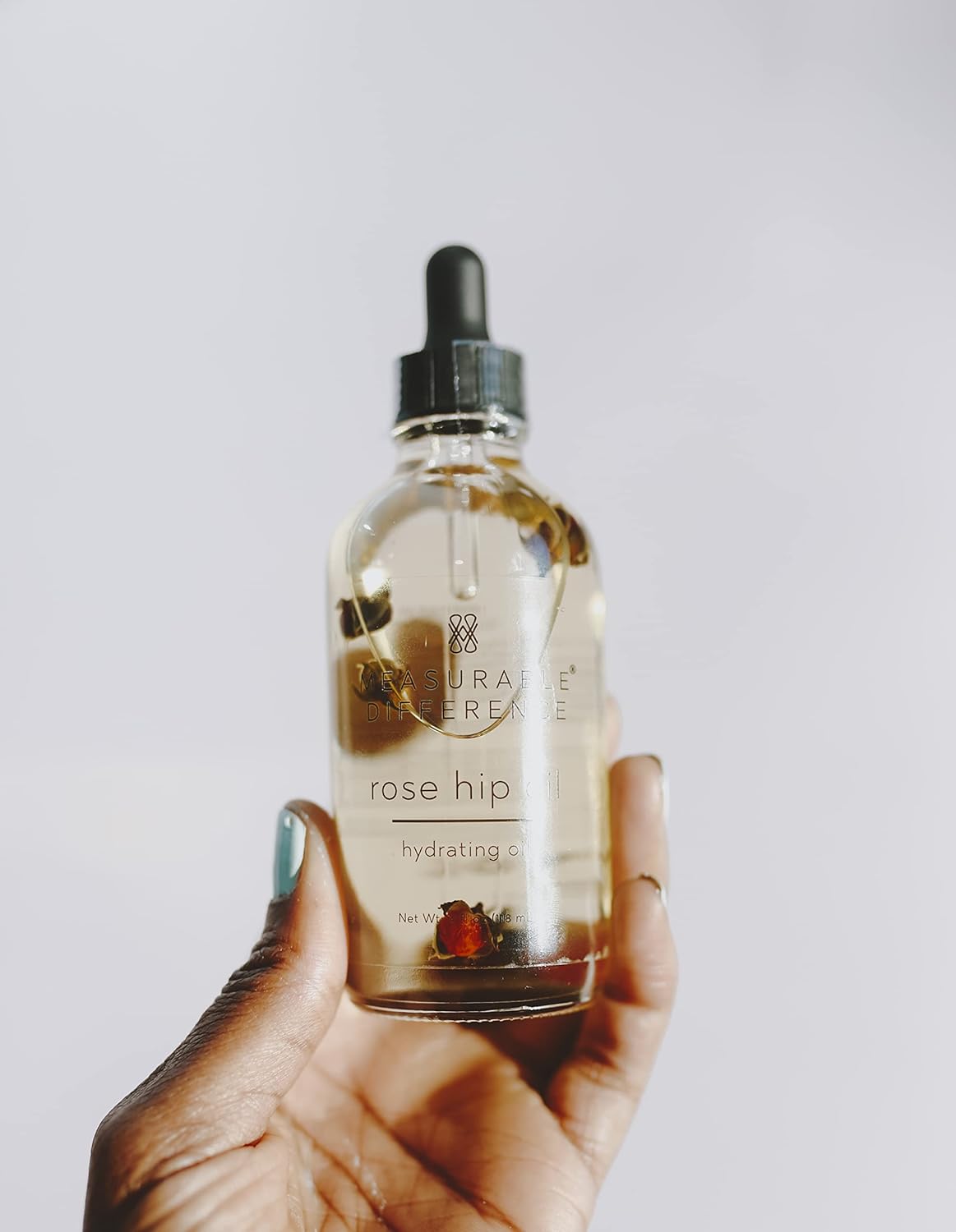 Measurable Difference Rosehip Oil for Face & Body | Blend with Olive oil & Aloe Vera | Face Moisturizer for Anti-Aging, Fine Lines | Improves Skin Tone & Fades Scars | 4 oz