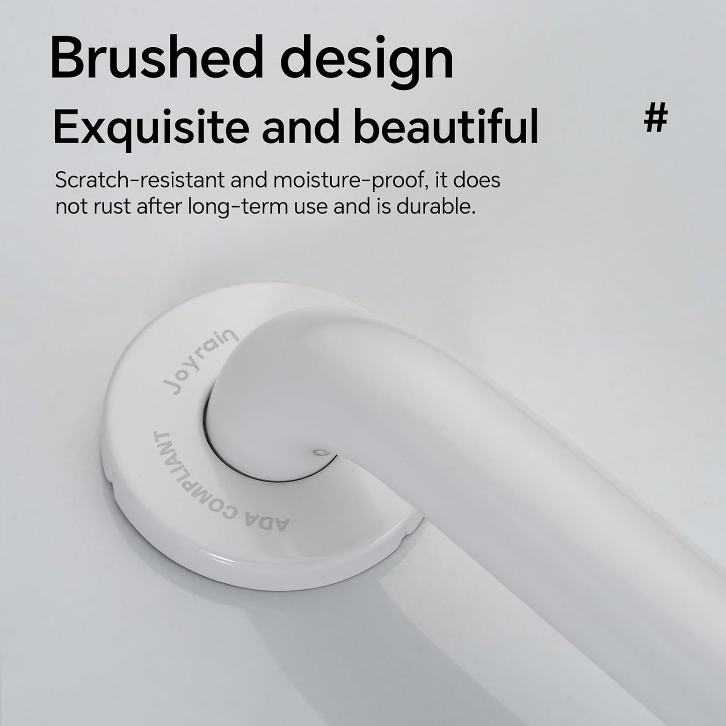 Joyrain 16-inch Bathroom Safety Grab Bar - 500lb Weight Capacity ADA Certified Anti-Slip Handle for Shower/Tub/Toilet, Elderly & Disabled Assist (White, 12 inch)