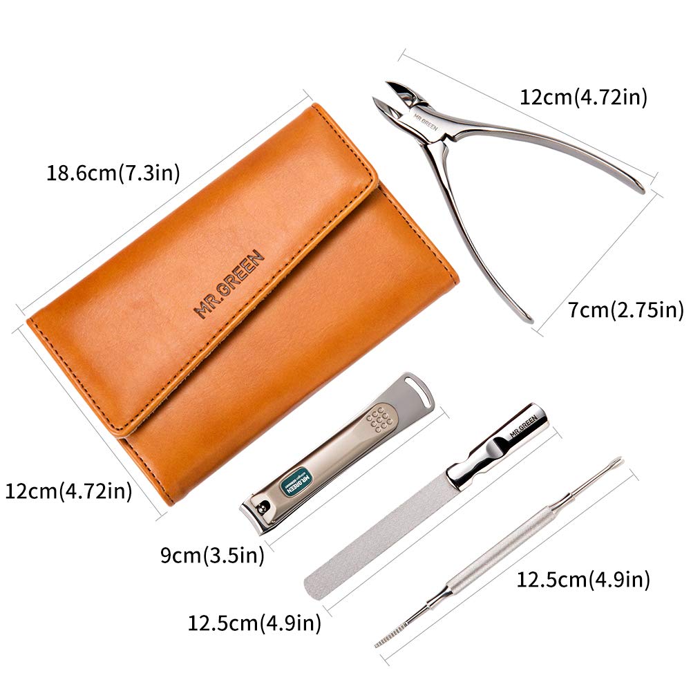 4 Pcs Manicure Set, Pedicure Sets, Nail Clipper Stainless Steel Professional Nail Cutter with Travel Case