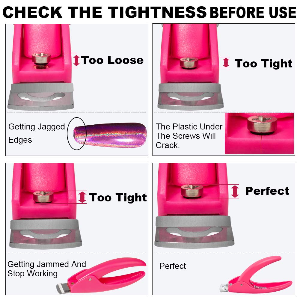 Pink Adjustable Artificial Acrylic Fake Nail False Nail Tip Clipper Cutter Trimmer Manicure Pedicure Sharp Blade Clip Tool For Salon Home Nail Art Beauty Design DIY