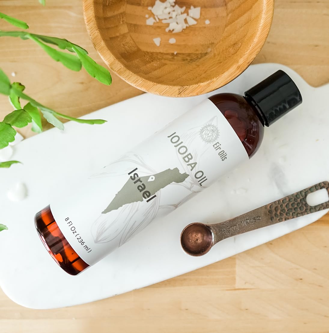 Jojoba Oil - Direct from EIR Oils' Farm in Israel - 100% Pure Carrier Oil for Hair, Face, and Skin - Hand-Picked, Cold-Pressed Carrier Oil (8oz)