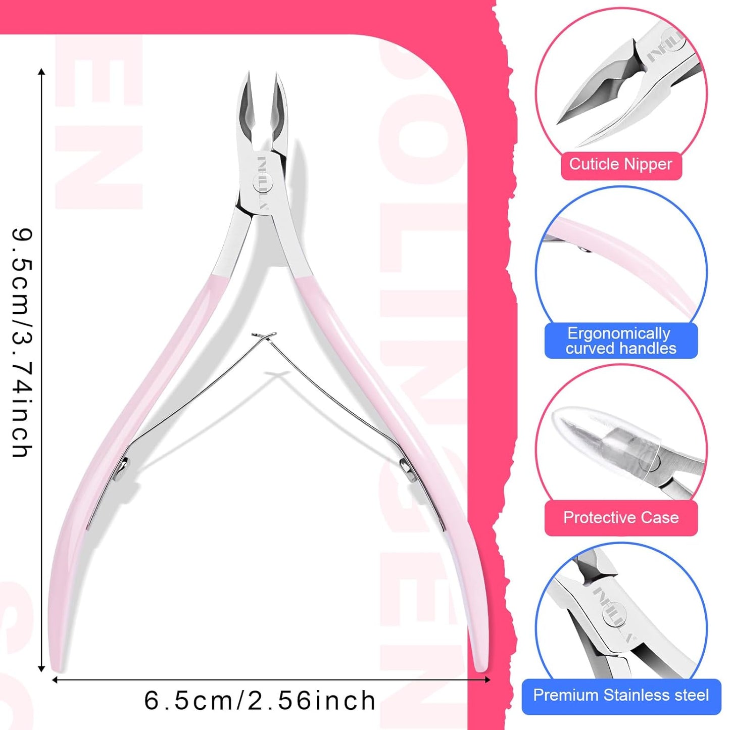 NXJ INFILILA Nail Clips to Remove Gel Polish, Gel Polish Remover Kit with 10Pcs Plastic Resuable Finger and Toe Nail Clips, Cuticle Timmer, 400Pcs Wipes, Files, Brush for Salon Supplies