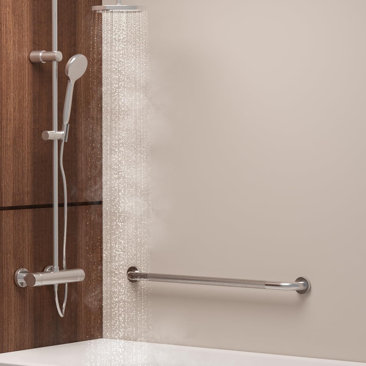 32 Inch Anti Slip Shower Grab Bar, Munzong 2 Pack Stainless Steel Bathroom Grab Bar, Brushed Nickel Knurled Bathroom Balance Bar,Safety Hand Rail Support Handicap Elderly Senior Assist Bath Handle