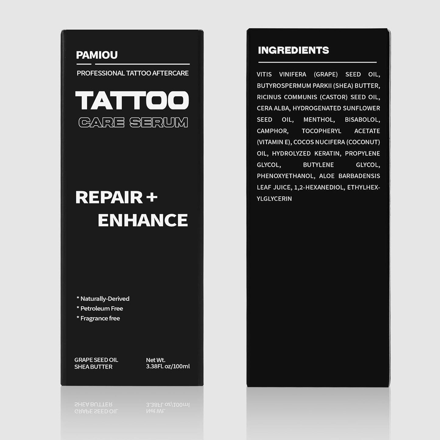 Tattoo Aftercare Serum & Moisturizer For Fresh Tattoo Care, New Tattoo Skin Repair & Anti-Itch, 48% Grape Seed Oil, Tattoo Supplies with Naturally Derived Ingredients, Petroleum Free -3.38 Fl Oz