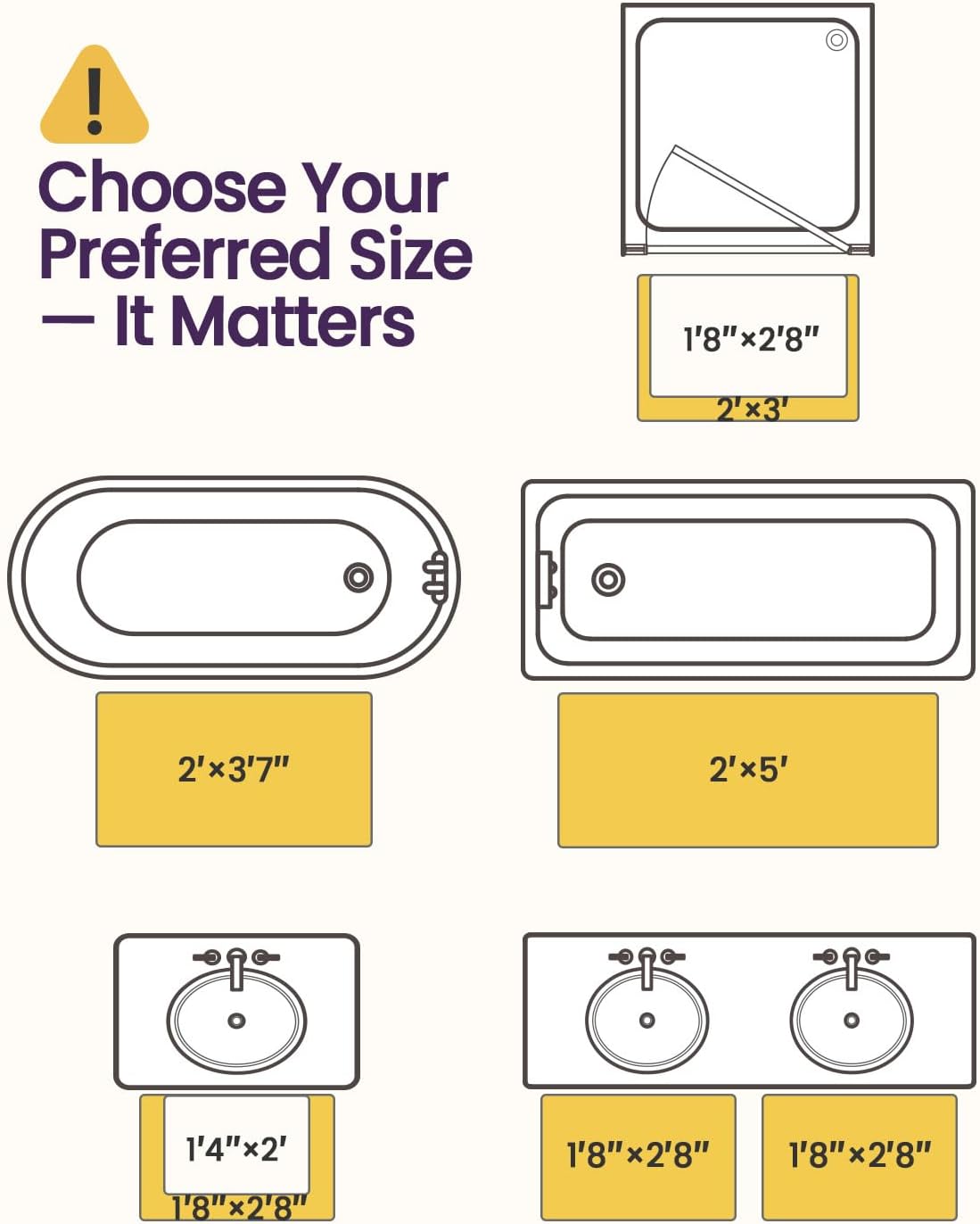 DEXI Bathroom Rug 32x20, Non Slip Washable Bath Mat for Shower Floor, Absorbent Soft Bathmat with Rubber Backing, Quick Dry Microfiber Carpet, Black