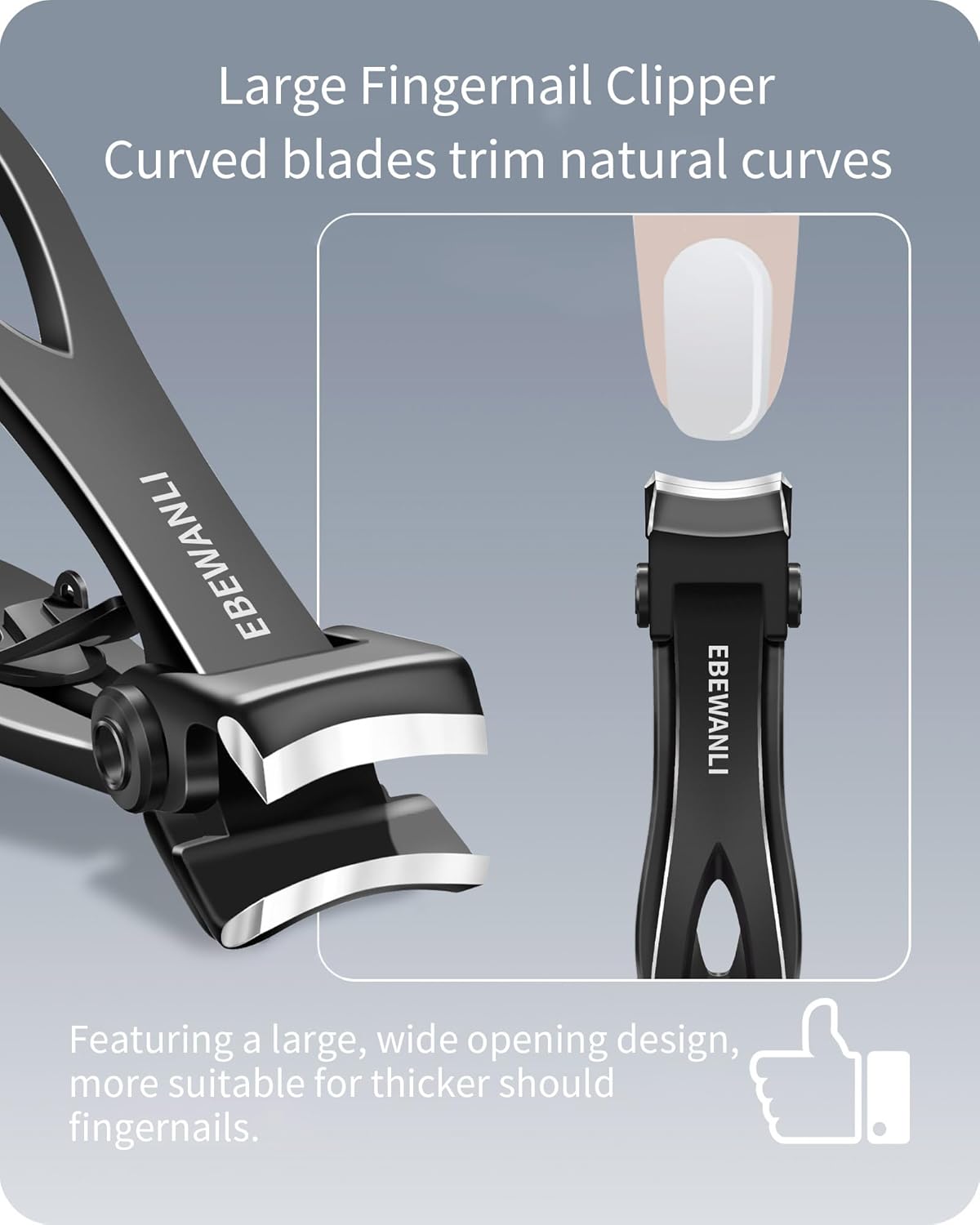 Nail Clippers Set, Toe Nail Clippers for Men, 17mm Wide Jaw Opening Toenail Clippers for Thick Toenails, Straight and Curved Blade Heavy Duty Toenail Clippers and File with Tin Case